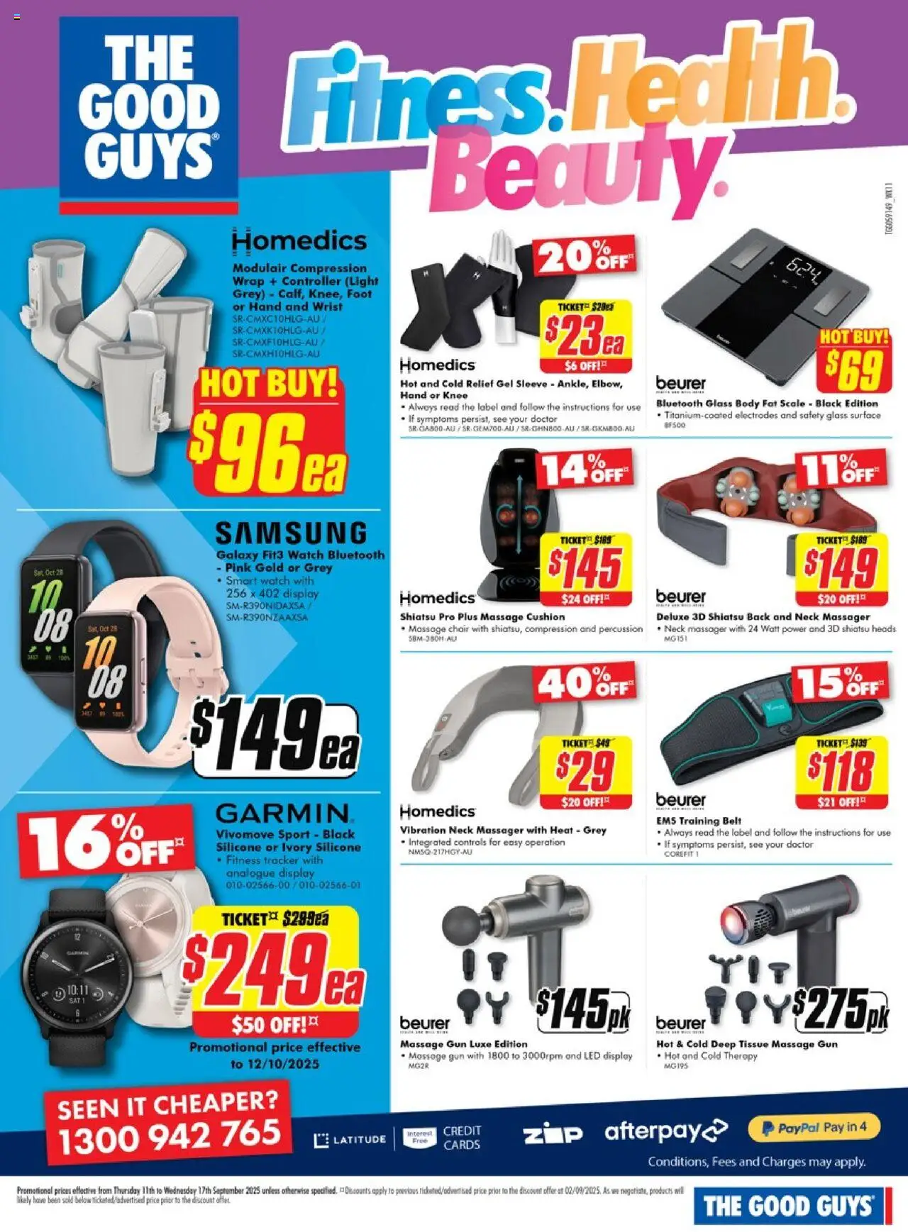 The Good Guys catalogue - valid from 10.09.2025 | Page: 9 | Products: Cushion, Compression, Belt, Watch