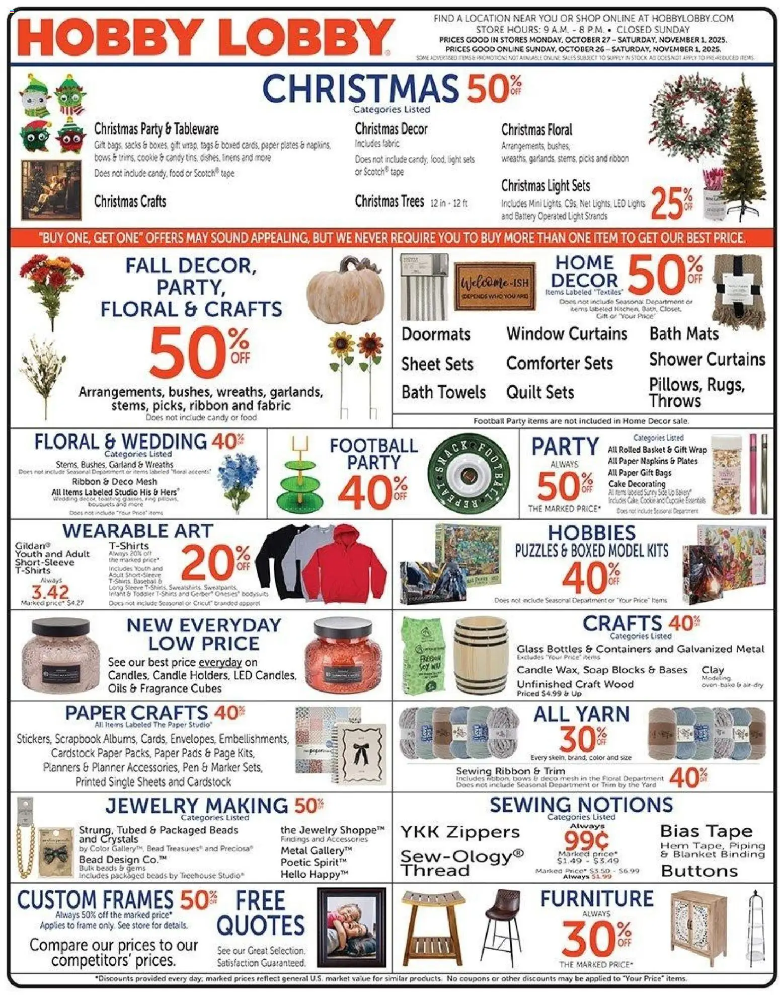 Hobby Lobby Weekly Ad - valid from 26.10.2025 | Page: 1