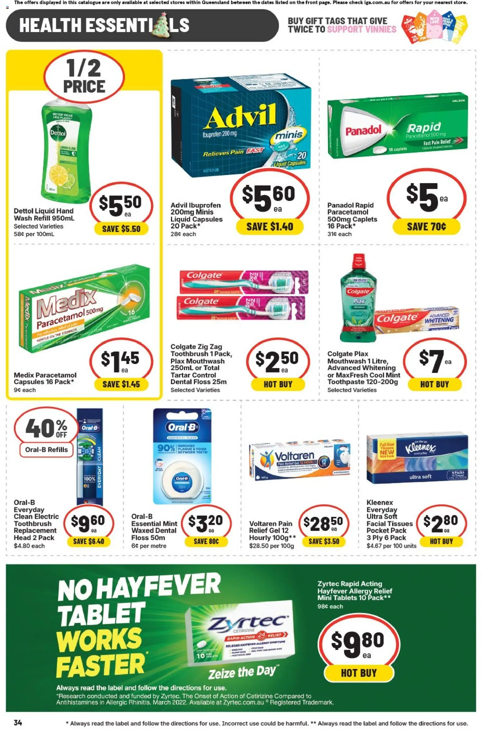 IGA catalogue - valid from 19.11.2025 | Page: 35 | Products: Toothpaste, Mouthwash, Pain relief, Allergy