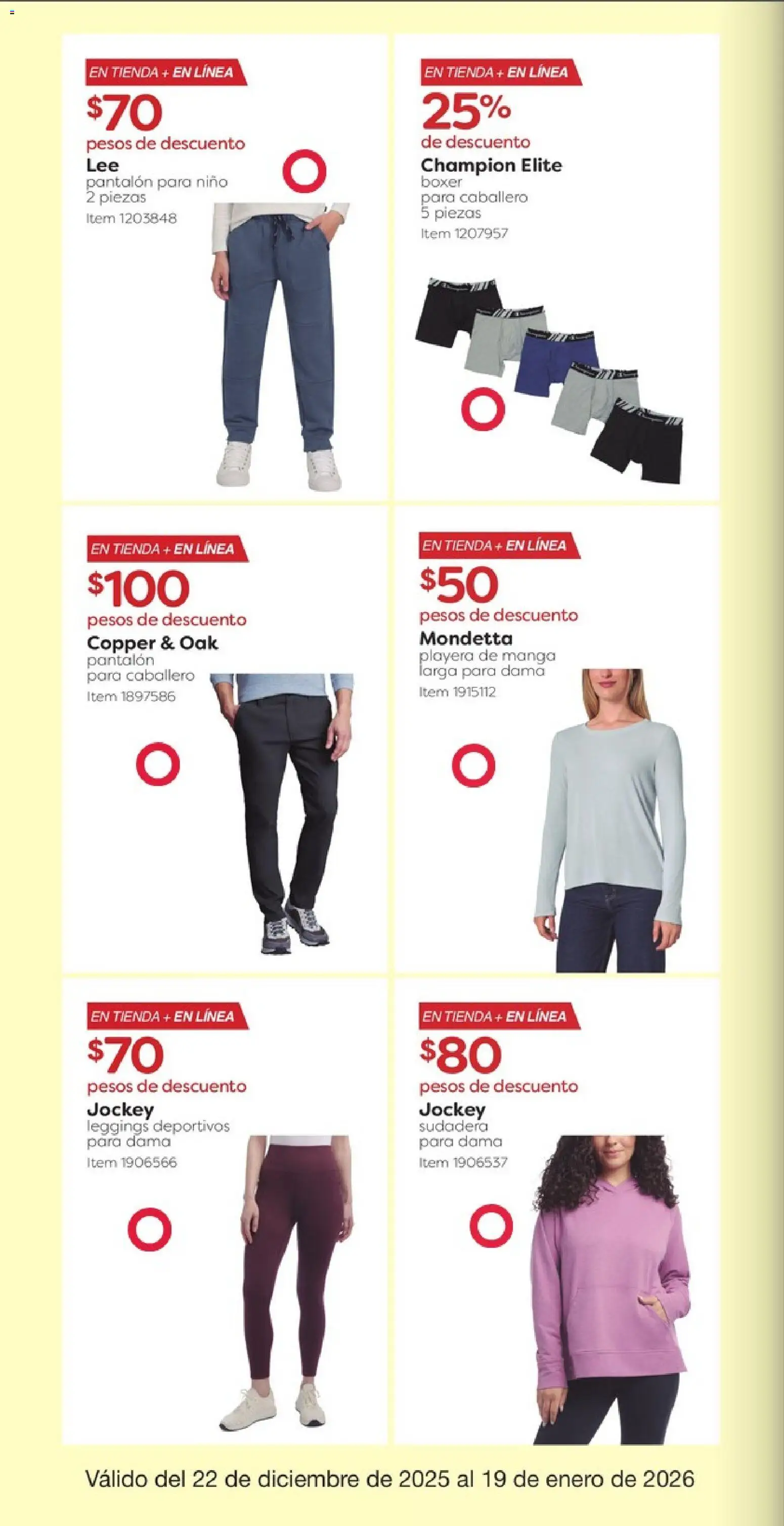Nuevas ofertas de Costco válidas en toda la República Mexicana desde el 22.12.2025. ¡Encuentra las mejores ofertas en Costco catálogo! | Página: 14 | Productos: Leggings, Boxers, Playera, Pants