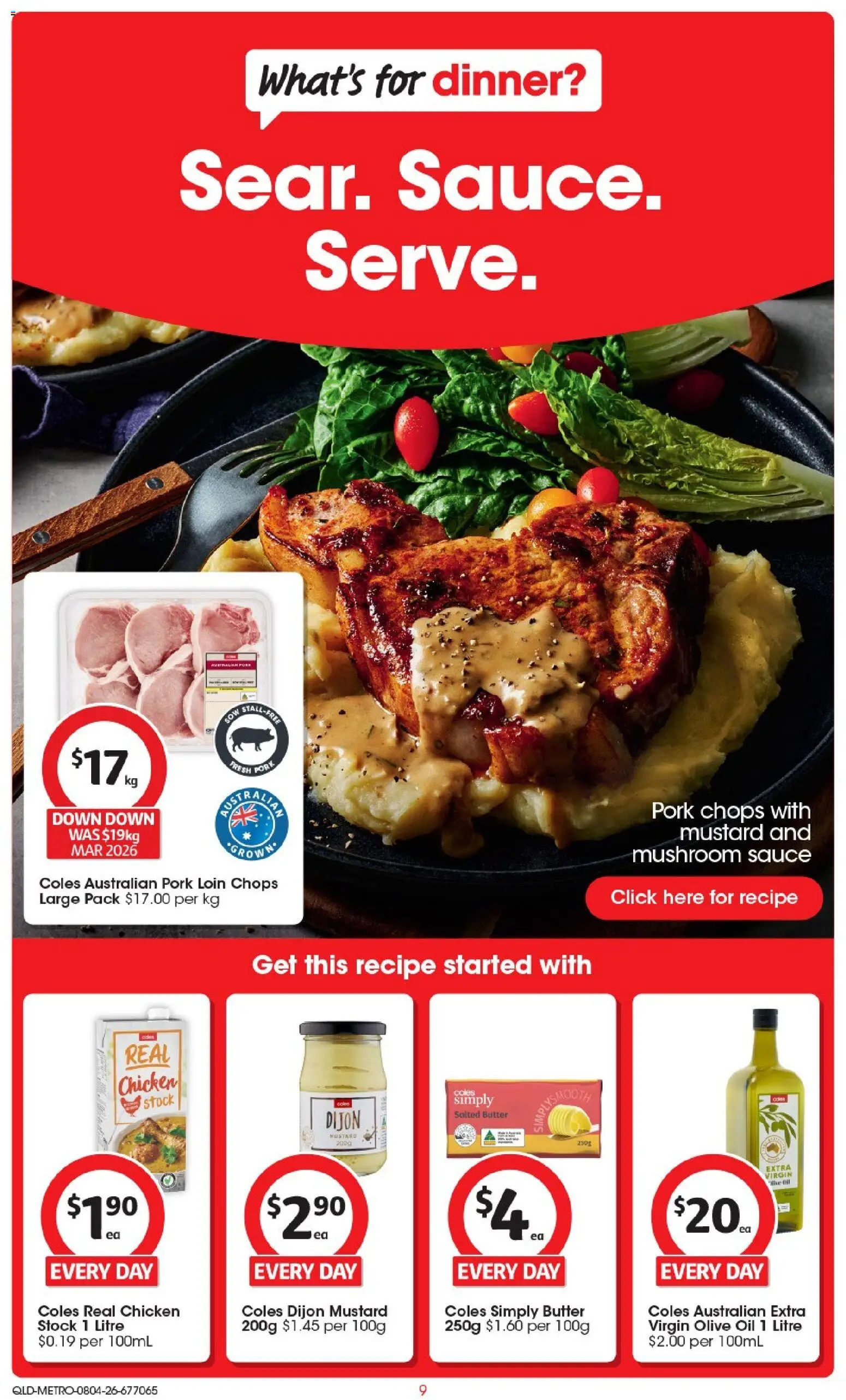 Coles catalogue - valid from 08.04.2026 | Page: 9 | Products: Butter, Pork, Polos, Olive oil