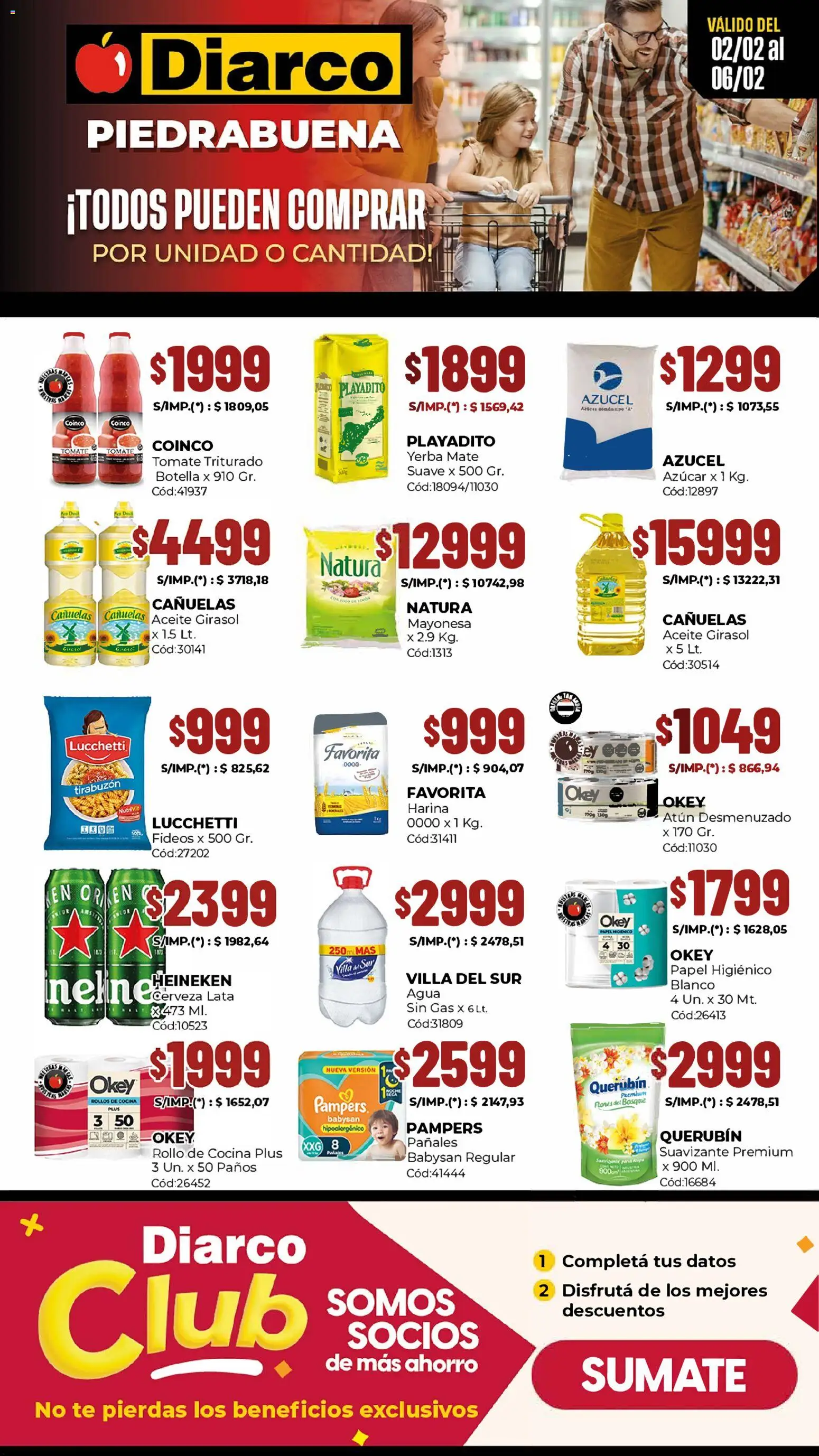 Diarco - Especial Piedrabuena │ válido desde el 02.02.2026 | Página: 1 | Productos: Azucar, Yerba, Atún, Cerveza