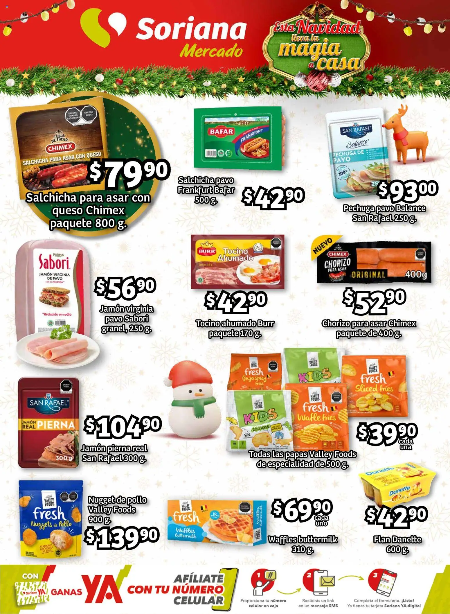 Nuevas ofertas de Soriana válidas en toda la República Mexicana desde el 27.11.2025. ¡Encuentra las mejores ofertas en Soriana - Pesito Valedor Mercado: Ags, Col, Gto, Jal, Mich! | Página: 18 | Productos: Salchicha, Jamón, Chorizo, Caja