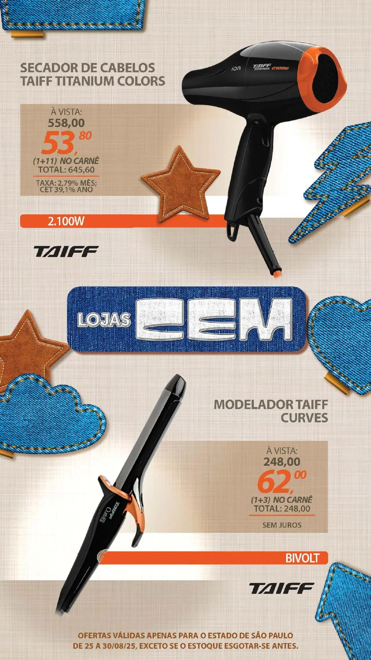 Lojas Cem Folheto - válido de 25.08.2025 | Página: 65 | Produtos: Secador, Carne