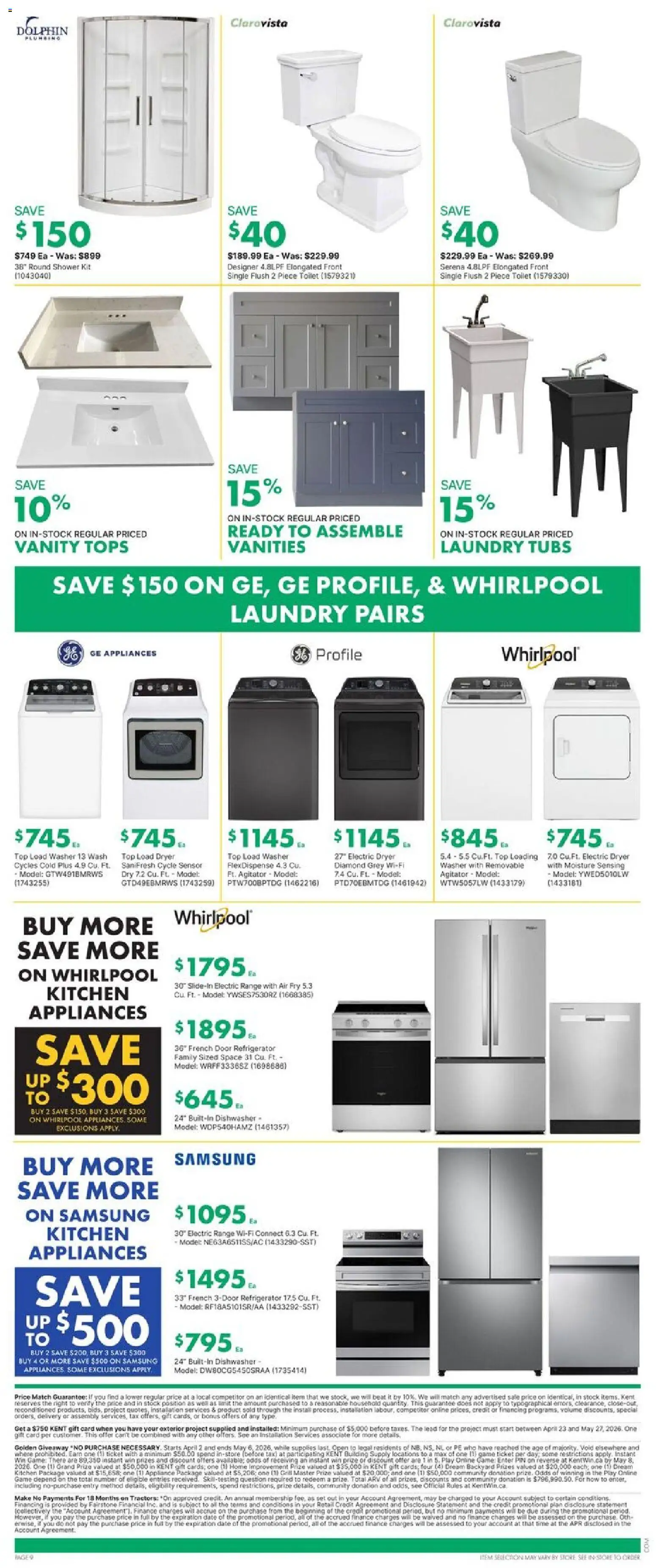 Kent flyer valid from 30.04.2026 | Page: 11 | Products: Game, Refrigerator, Dishwasher, Shower