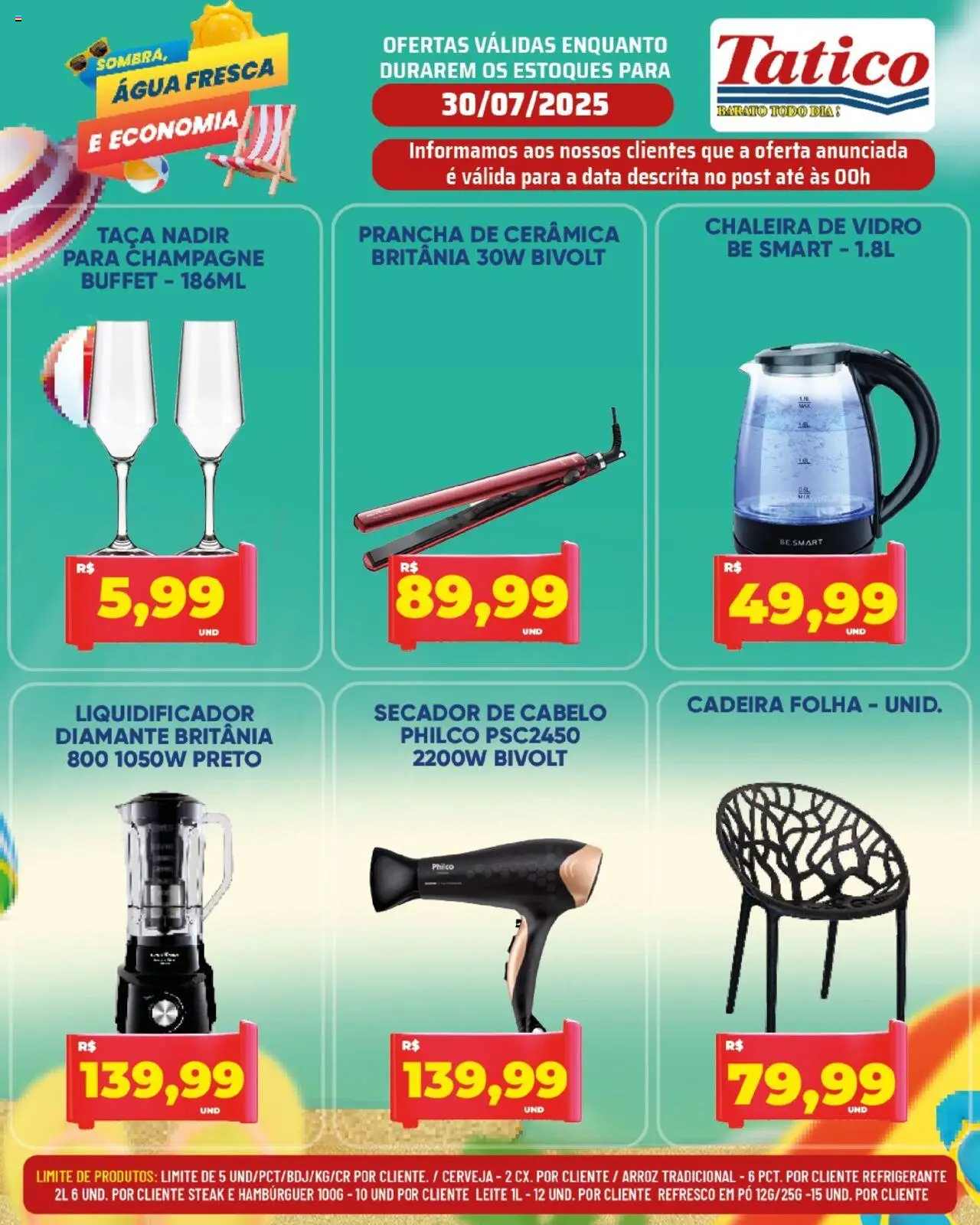 Tatico Folheto - válido de 30.07.2025 | Página: 17 | Produtos: Secador, Champagne, Liquidificador, Refrigerante
