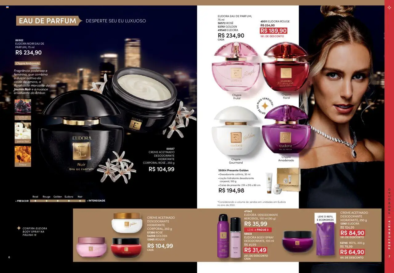 Eudora Folheto - válido de 06.08.2025 | Página: 4 | Produtos: Fragrância, Desodorante, Caixa, Creme
