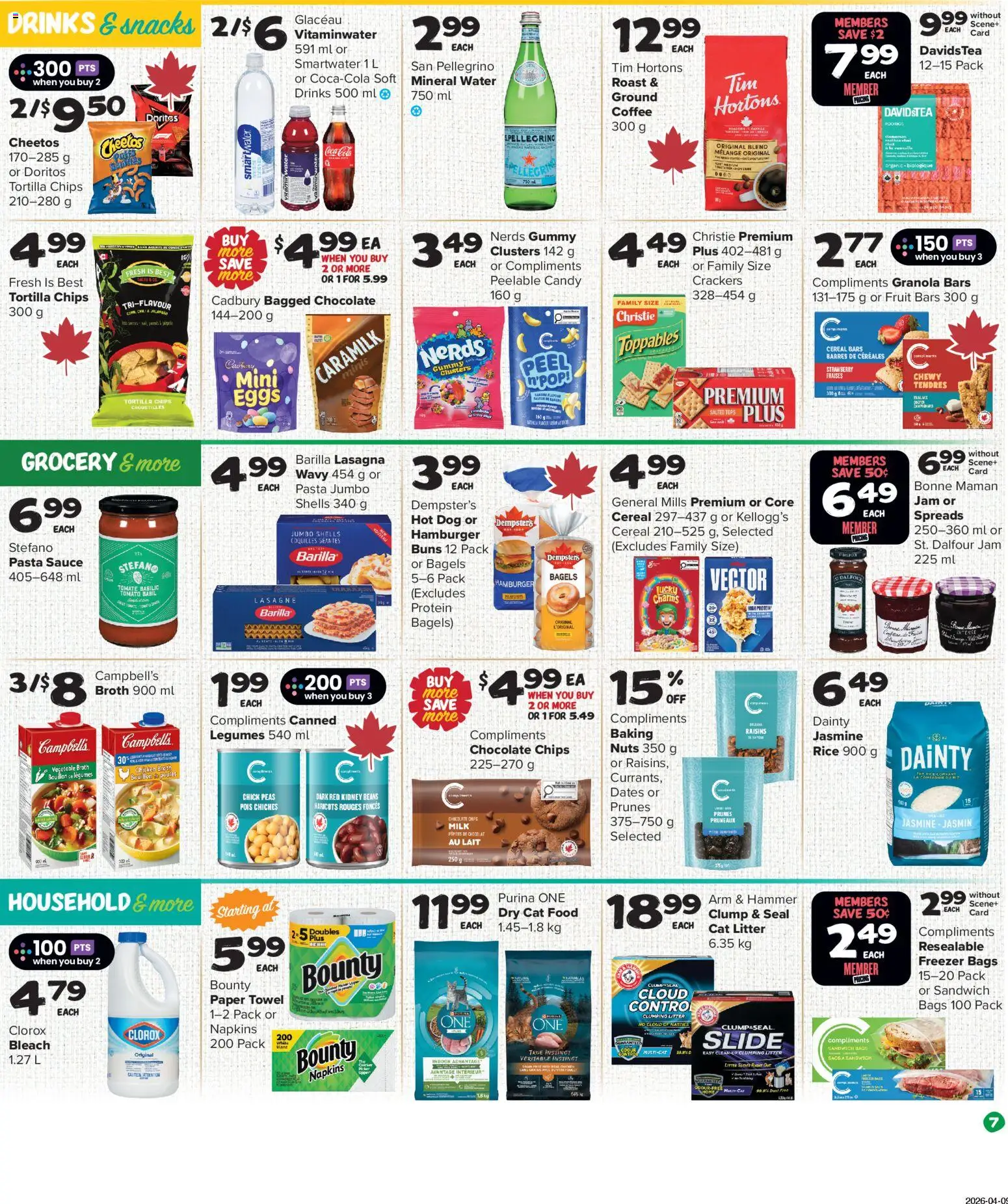 Thrifty Foods flyer valid from 23.04.2026 | Page: 8 | Products: Pasta, Chips, Nuts, Cap