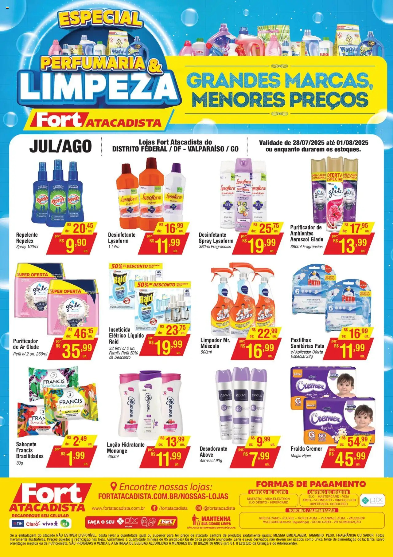 Fort Atacadista Folheto - válido de 28.07.2025 | Página: 1 | Produtos: Fragrância, Repelente, Inseticida, Acerola