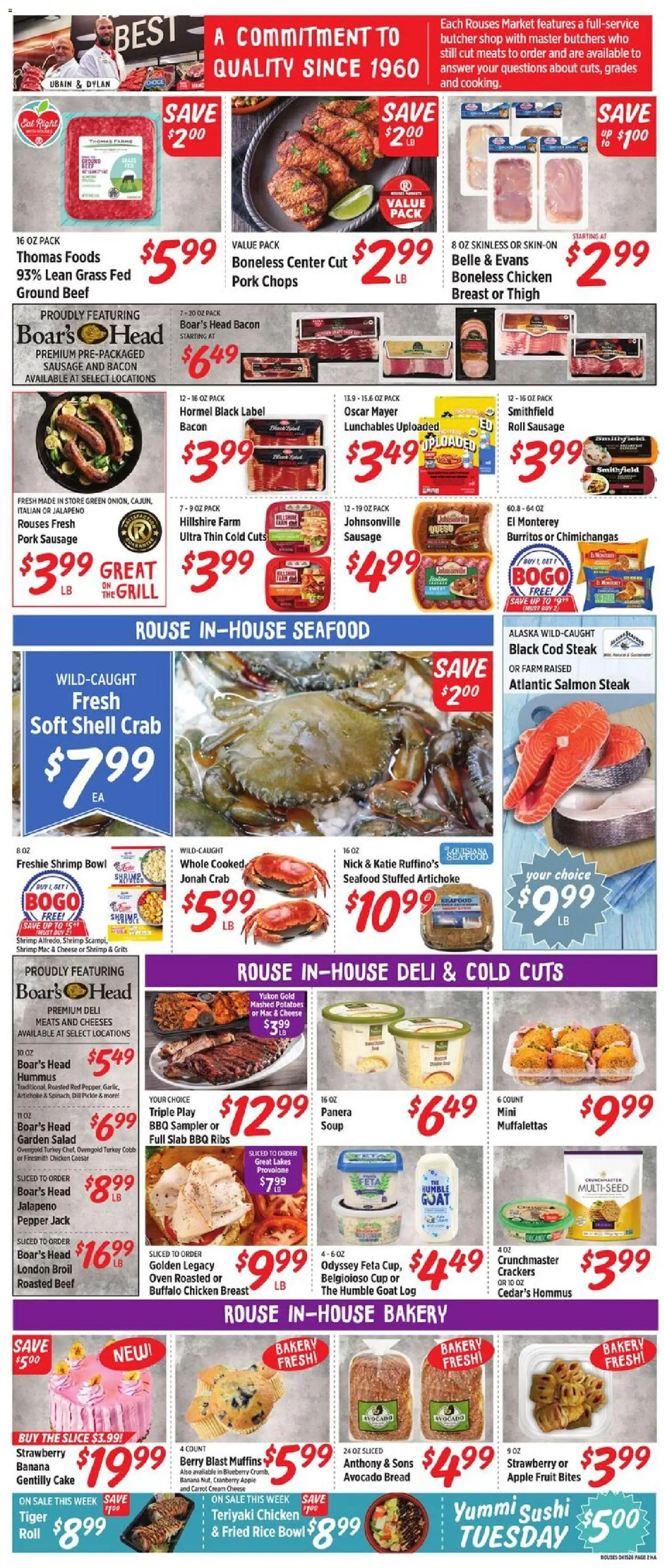 Rouses Weekly Ad - MS - valid from 15.04.2026 | Page: 5 | Products: Carrot, Avocado, Seafood, Sausage