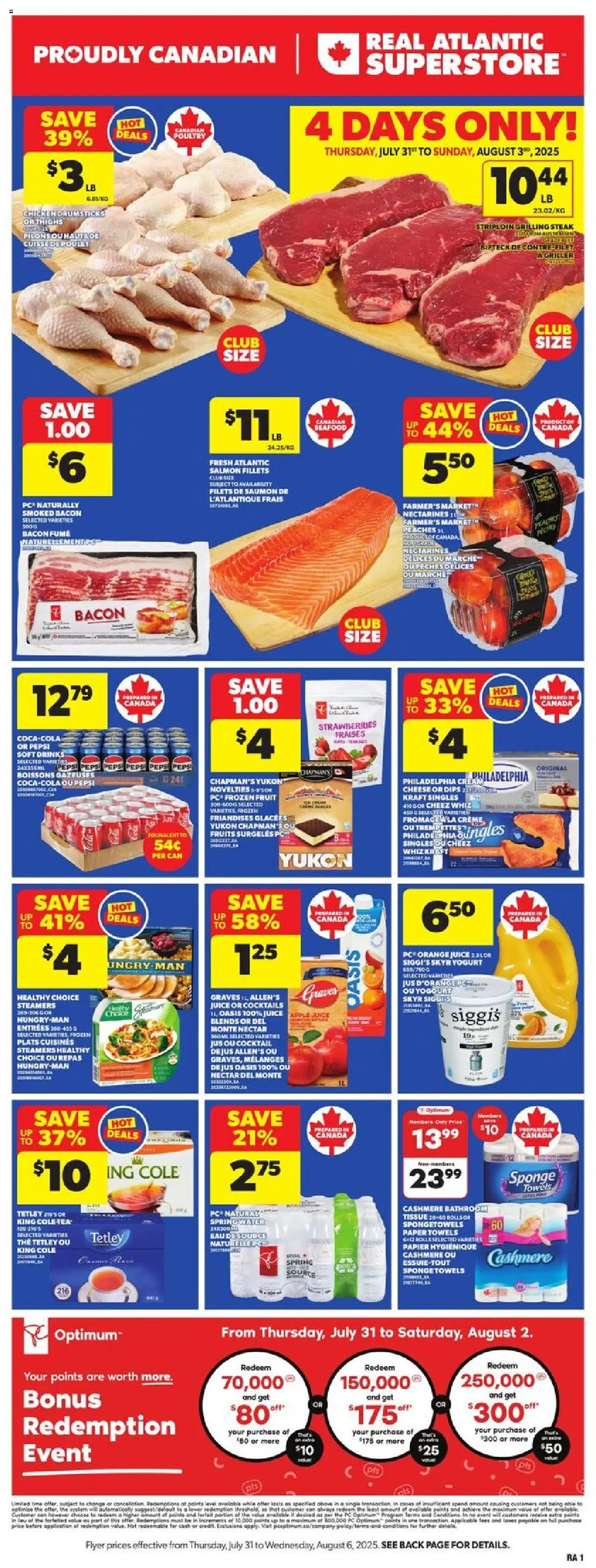 Atlantic Superstore flyer valid from 31.07.2025 | Page: 3 | Products: Cream, PC, Cheese, Yogurt