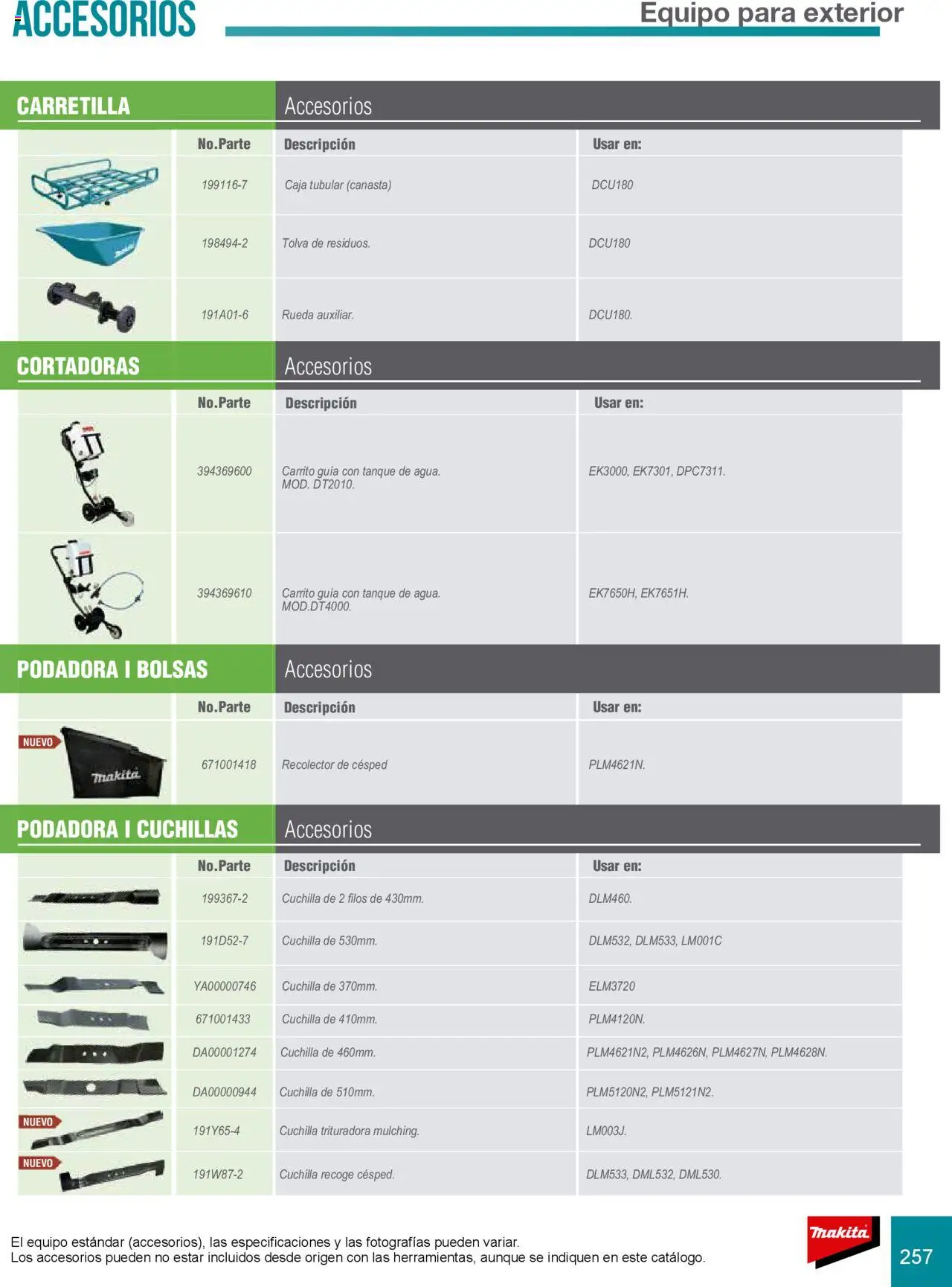 Nuevas ofertas de Makita válidas en toda la República Mexicana desde el 08.07.2024. ¡Encuentra las mejores ofertas en Makita catálogo Accesorios! | Página: 257 | Productos: Trituradora, Podadora, Caja, Canasta
