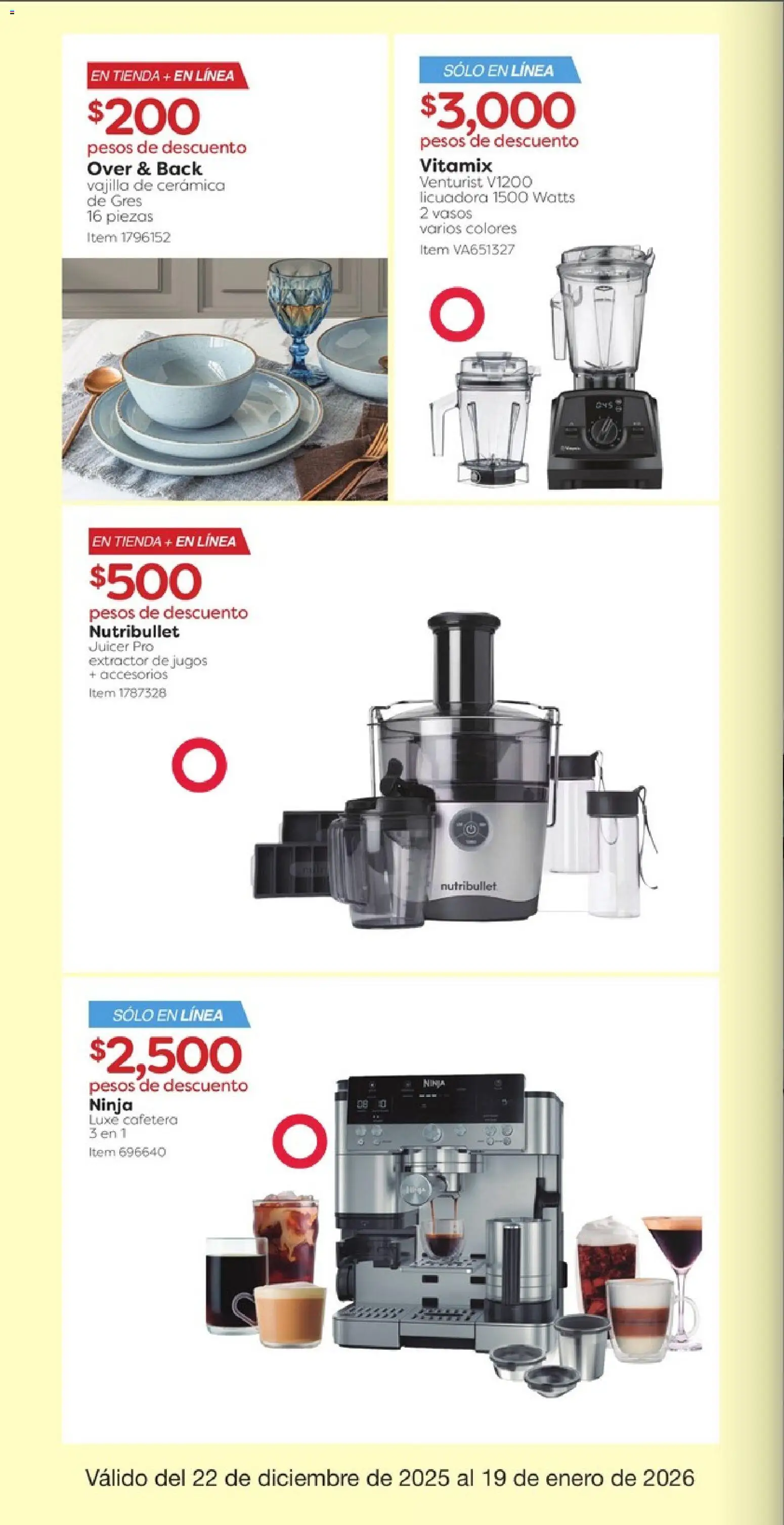 Nuevas ofertas de Costco válidas en toda la República Mexicana desde el 22.12.2025. ¡Encuentra las mejores ofertas en Costco catálogo! | Página: 16 | Productos: Licuadora, Cafetera, Vasos, Extractor