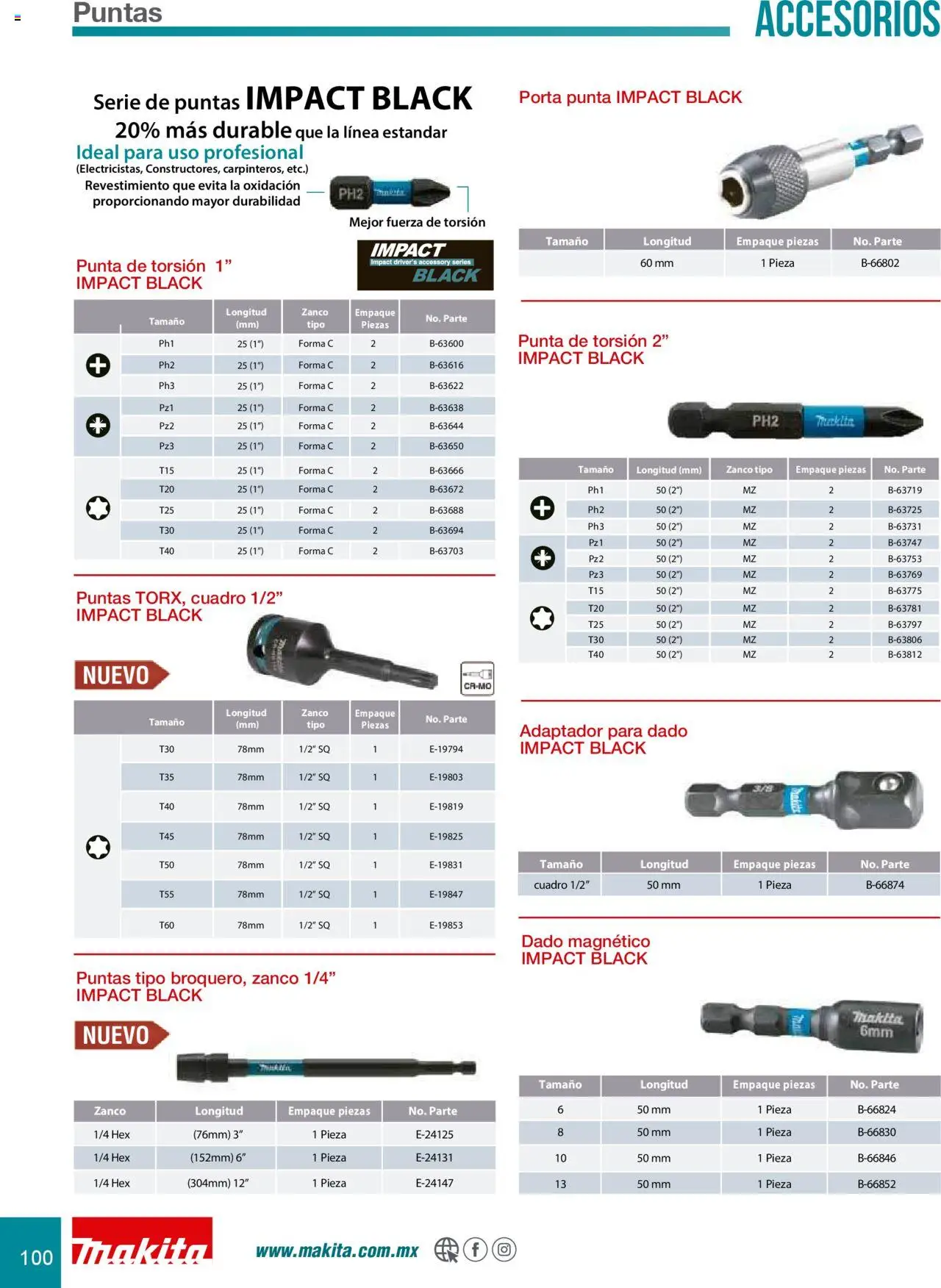 Nuevas ofertas de Makita válidas en toda la República Mexicana desde el 08.07.2024. ¡Encuentra las mejores ofertas en Makita catálogo Accesorios! | Página: 100 | Productos: Cuadro, Adaptador