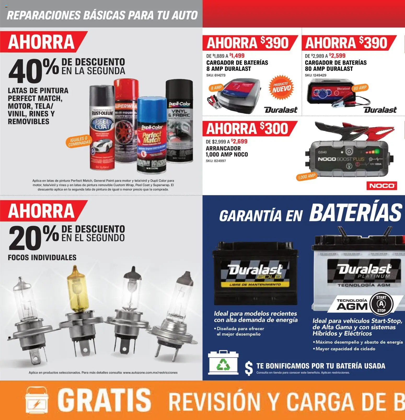 Nuevas ofertas de AutoZone válidas en toda la República Mexicana desde el 30.10.2025. ¡Encuentra las mejores ofertas en AutoZone catálogo! | Página: 4 | Productos: Cargador, Té, Pintura, Batería