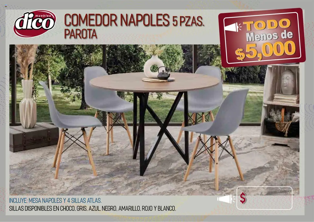 Nuevas ofertas de Muebles Dico válidas en toda la República Mexicana desde el 12.02.2025. ¡Encuentra las mejores ofertas en Muebles Dico catálogo Todo Menos! | Página: 24 | Productos: Mesa