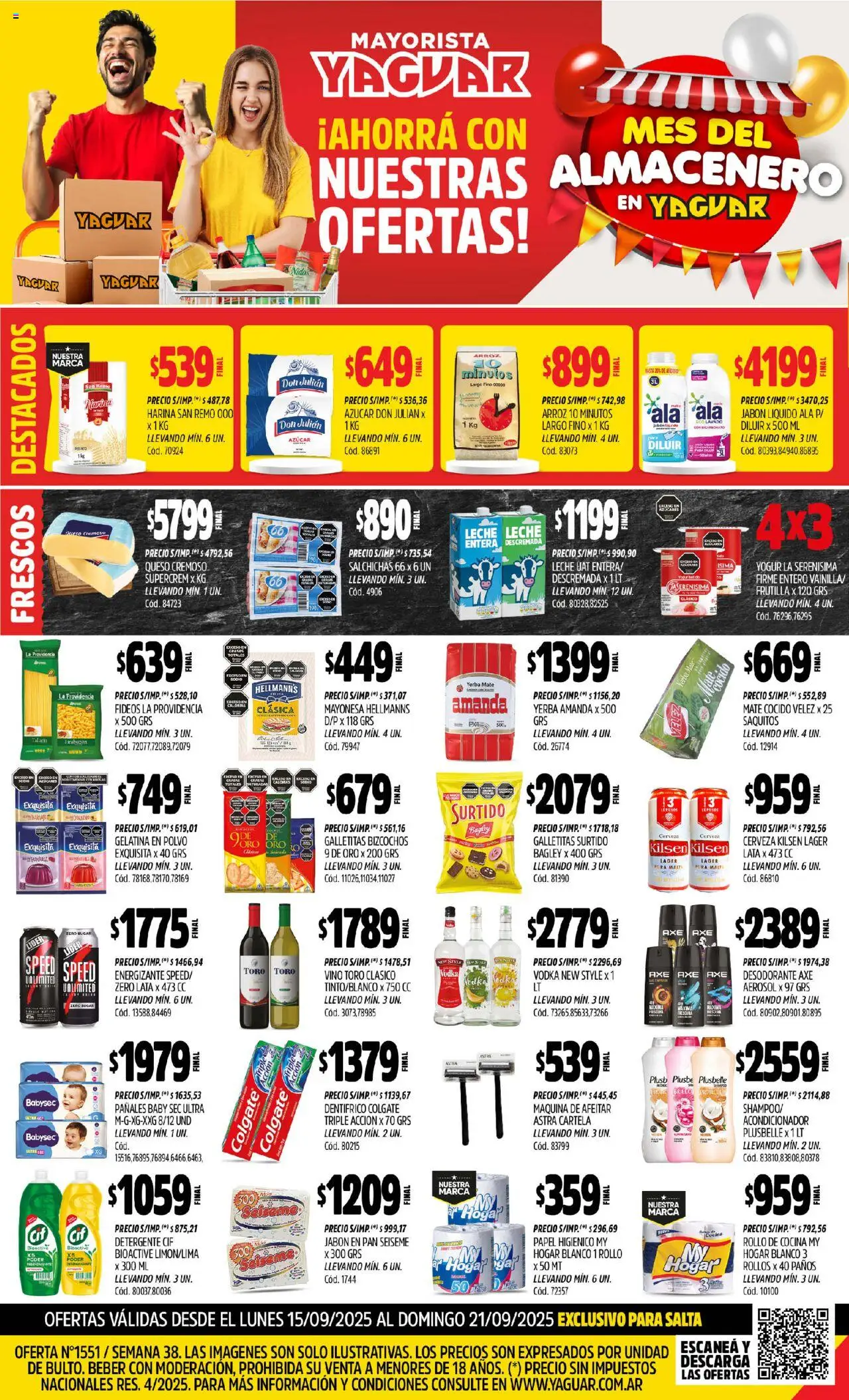 Yaguar - Salta │ válido desde el 15.09.2025 | Página: 1 | Productos: Vodka, Leche, Arroz, Pañales