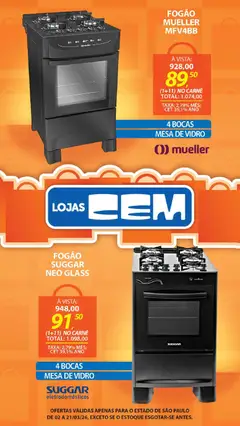 Lojas Cem - Ofertas atuais - Pré-Visualização do folheto da loja Lojas Cem, válido de 02.03.2026 | Página: 41 | Produtos: Fogão, Mesa, Carne, Eletrodomésticos