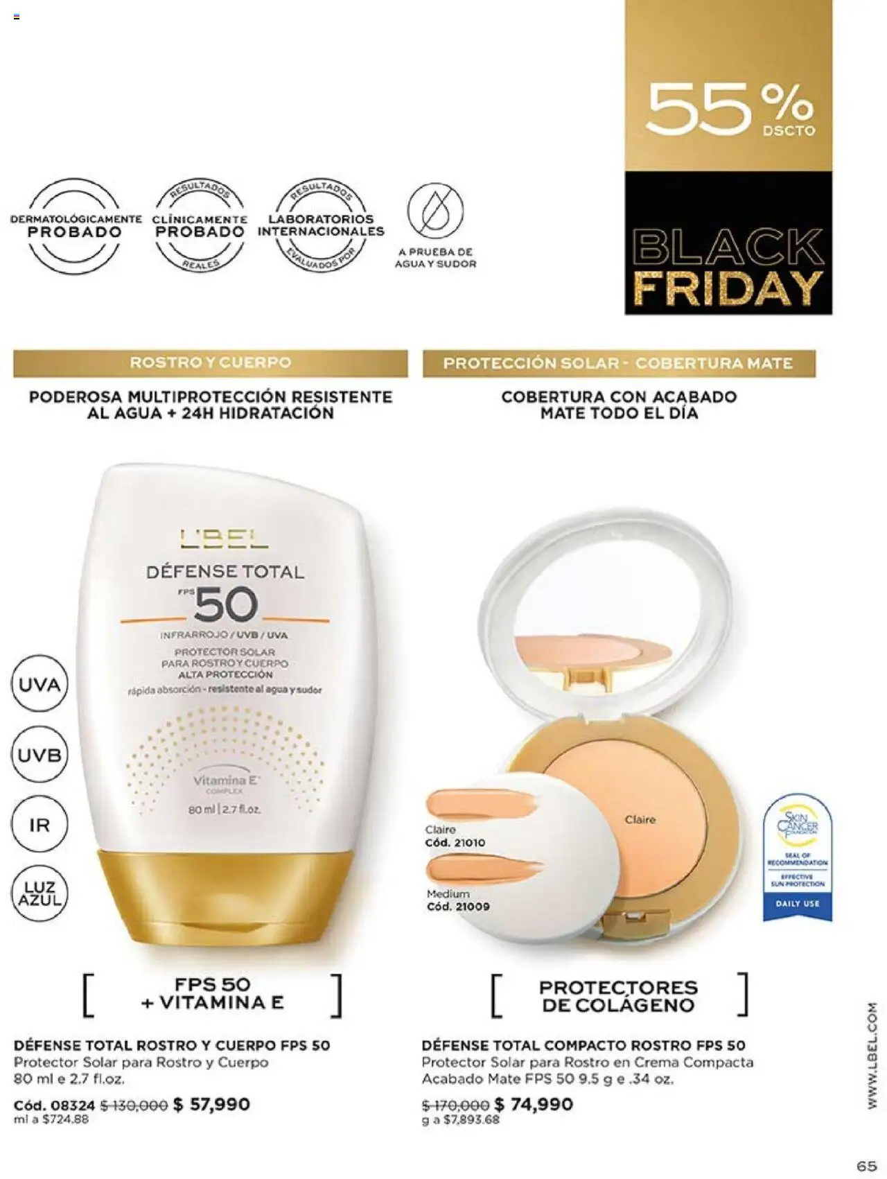 L'Bel revista - valida desde el 14.10.2025 | Página: 65 | Productos: Agua, Crema, Protector solar