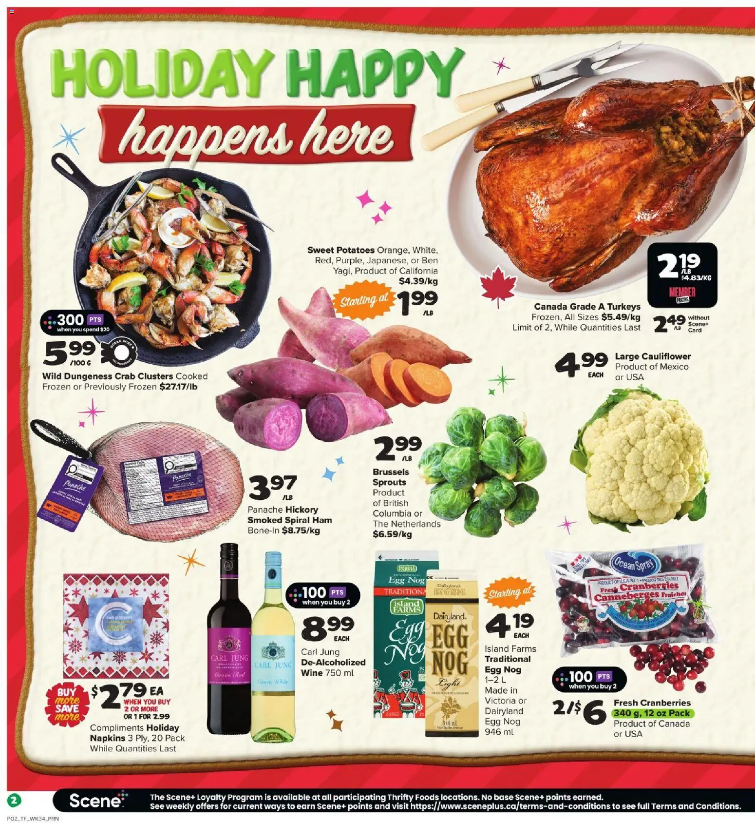 Thrifty Foods flyer valid from 18.12.2025 | Page: 3 | Products: Potatoes, Ham, Wine