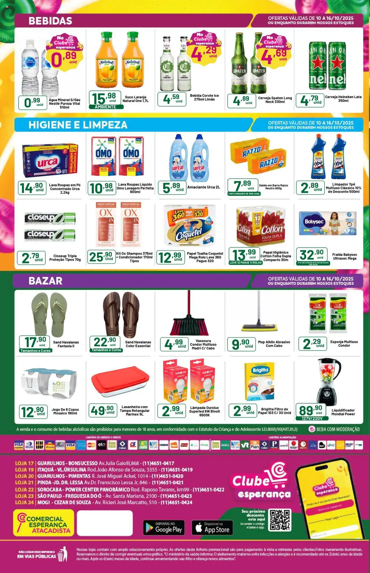 Comercial Esperança Folheto - válido de 10.10.2025 | Página: 4 | Produtos: Cebola, Leite, Macarrão, Pão de forma