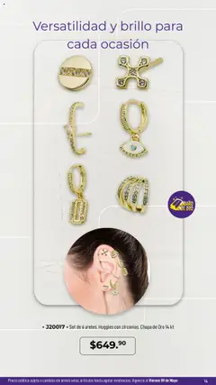 Nuevas ofertas de Home Interiors válidas en toda la República Mexicana desde el 28.04.2025. ¡Encuentra las mejores ofertas en J20017 • Set de 6 aretes. Huggies con zirconias. Chapa de Oro 14 kt, Set of 6 earrings, huggies with zircons, 14 kt gold plated.! | Página: 14 | Productos: Brillo, Chapa