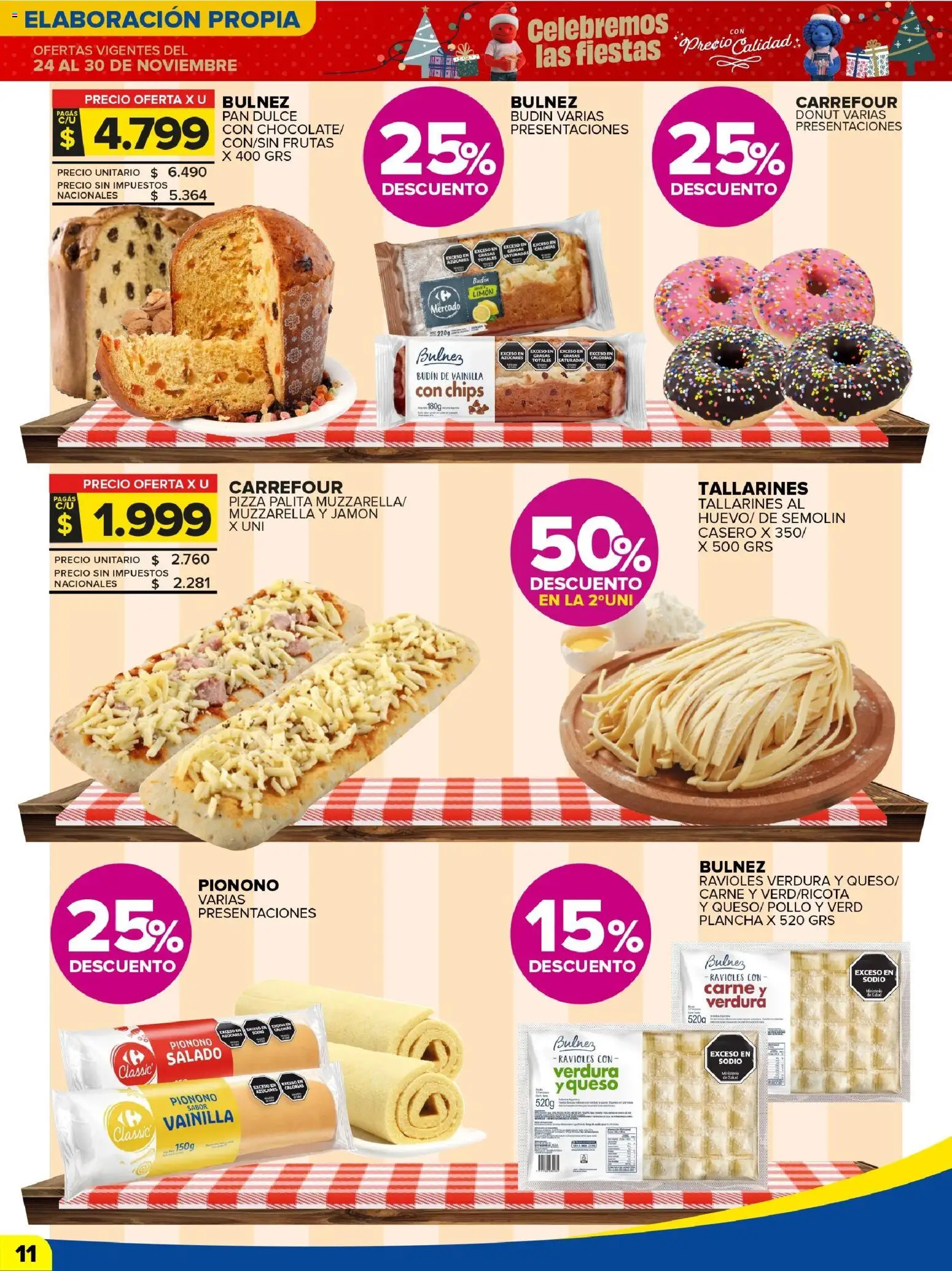 Carrefour Maxi catálogo │ válido desde el 24.11.2025 | Página: 14 | Productos: Budín, Limón, Jamón, Pizza