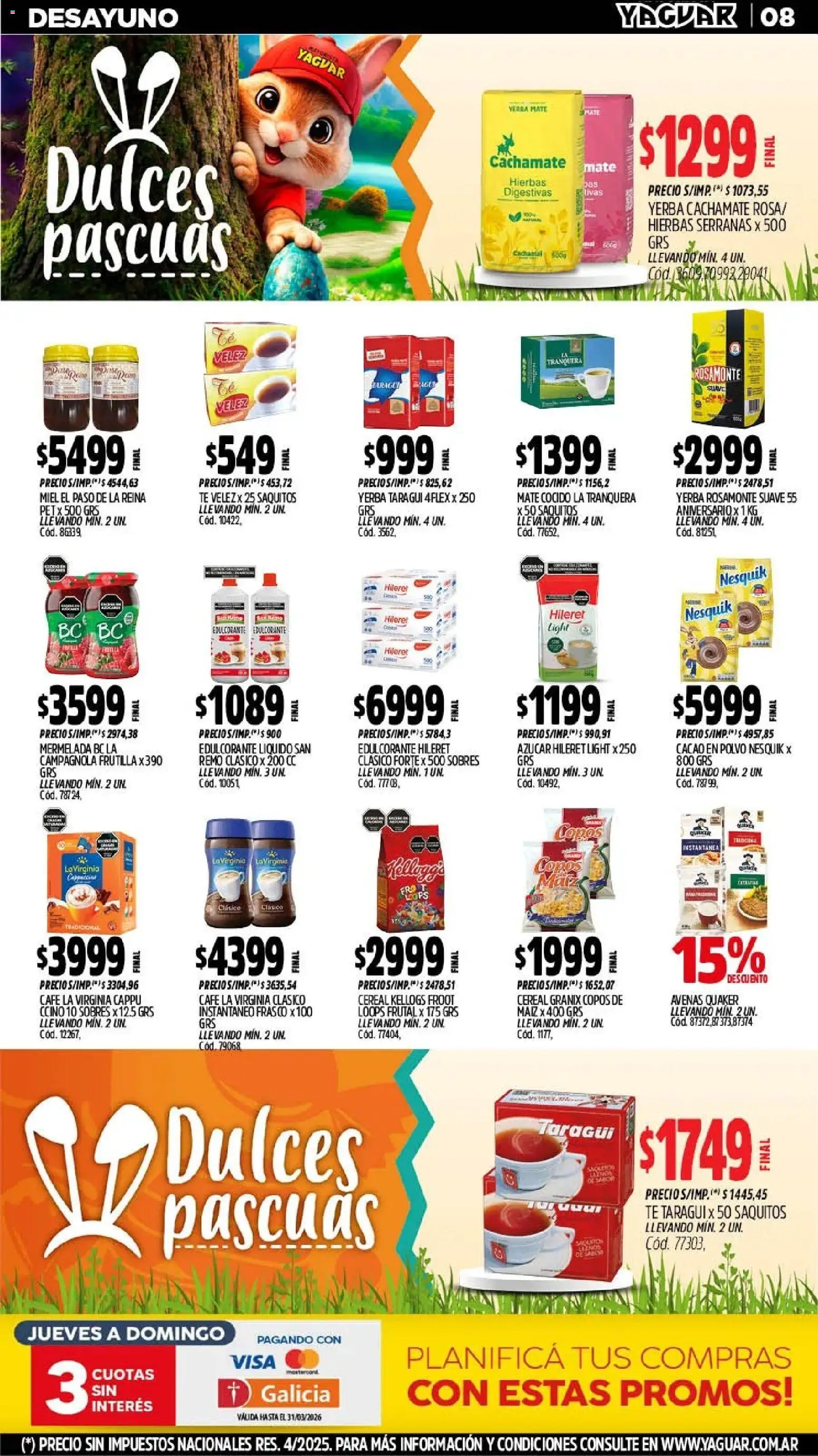 Yaguar - Oferta Semanal Jujuy │ válido desde el 23.03.2026 | Página: 8 | Productos: Yerba, Polvo, Maiz, Café