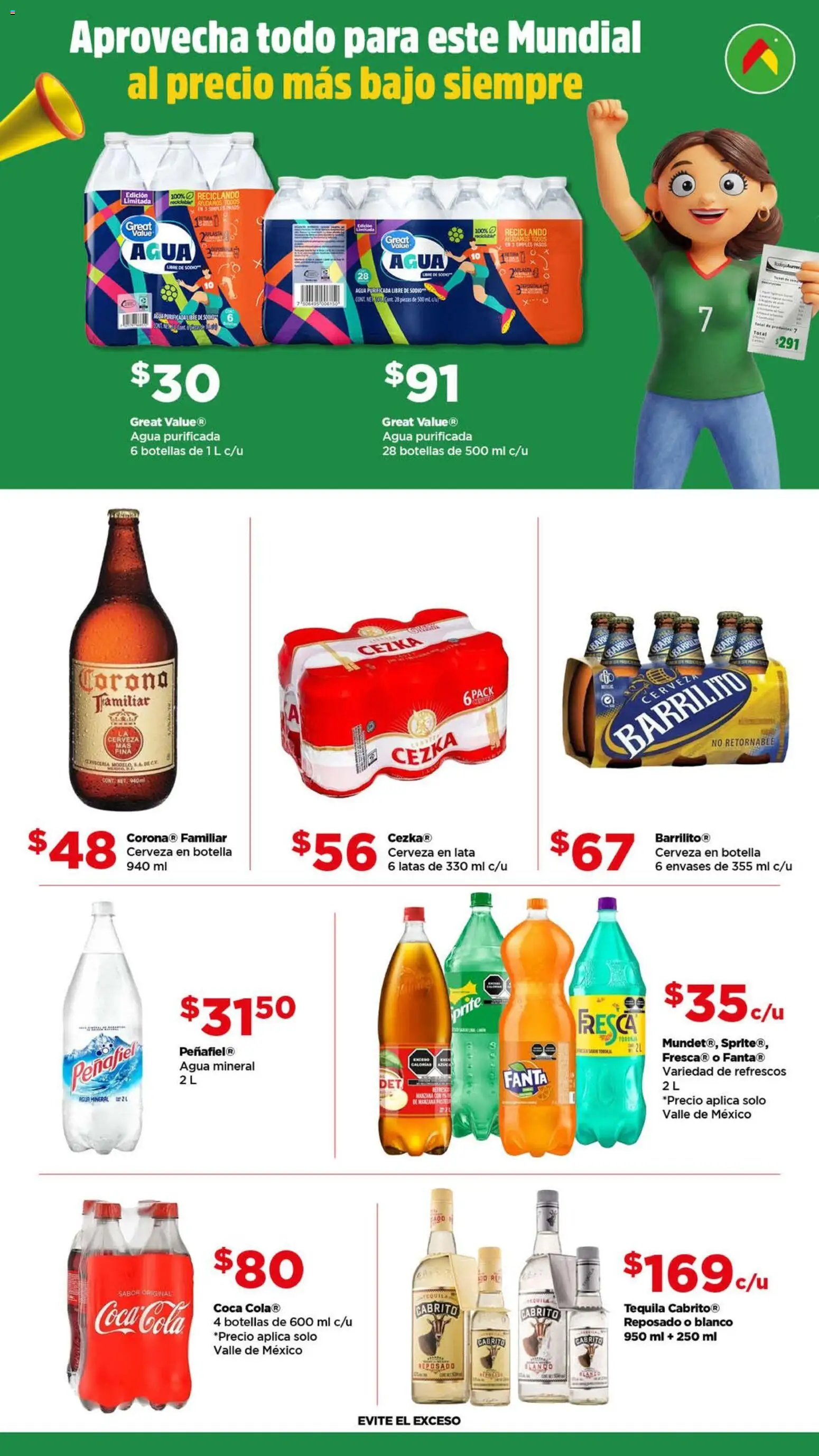Nuevas ofertas de Bodega Aurrerá válidas en toda la República Mexicana desde el 27.04.2026. ¡Encuentra las mejores ofertas en Bodega Aurrerá folleto Golazo! | Página: 2 | Productos: Agua, Cerveza, Tequila, Botella