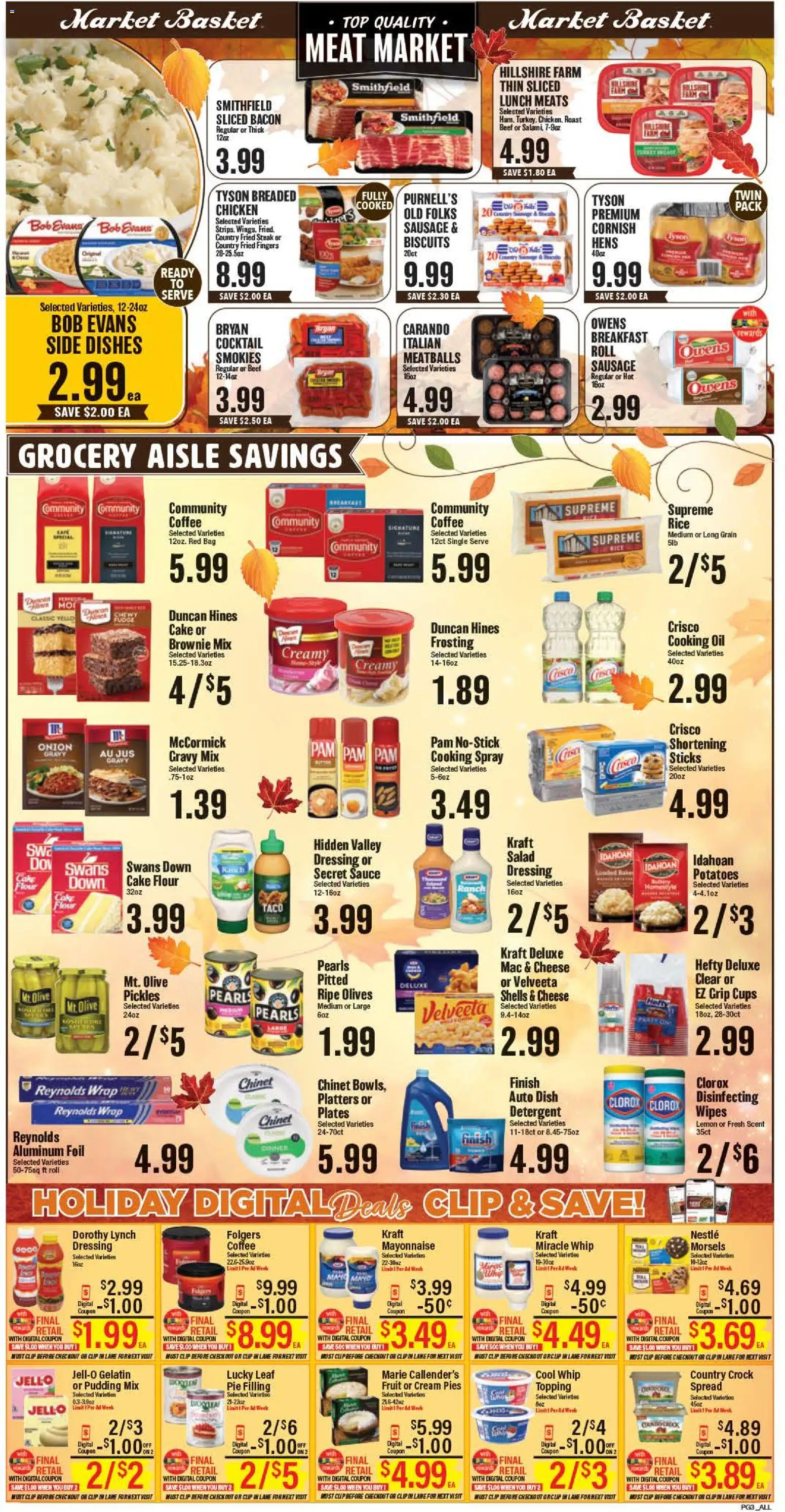 Market Basket Weekly Ad - valid from 19.11.2025 | Page: 3 | Products: Oil, Coffee, Beef, Salad