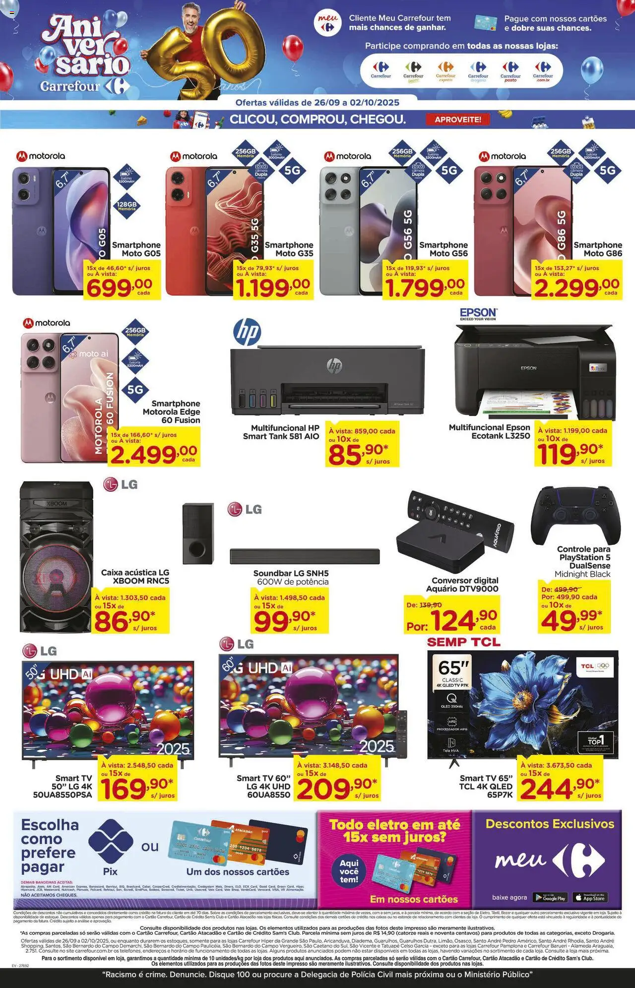 Carrefour Folheto - válido de 26.09.2025 | Página: 16 | Produtos: smart TV, Caixa acústica, Soundbar, Aquário