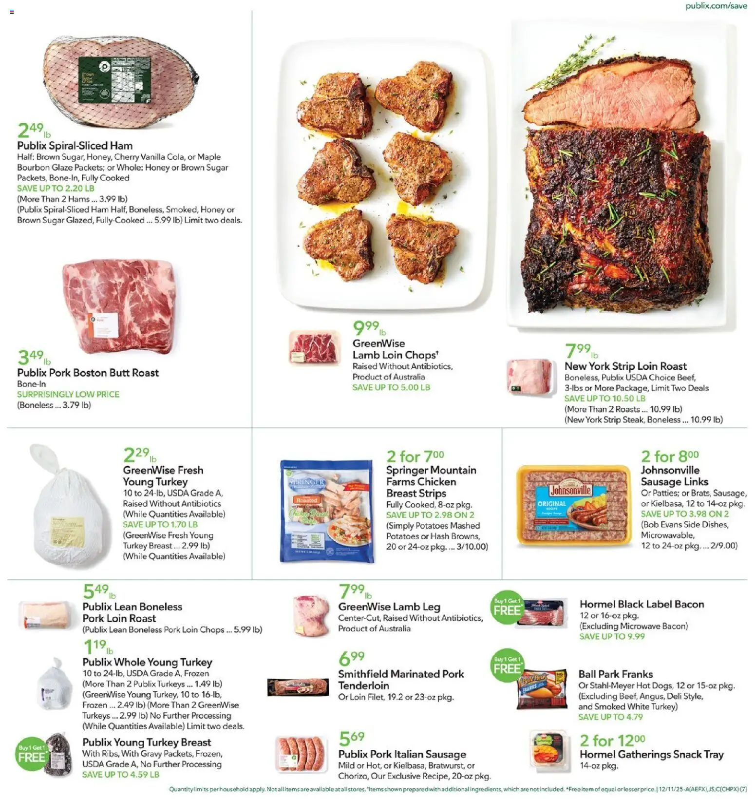 Publix Weekly Ad - valid from 10.12.2025 | Page: 7 | Products: Ham, Pork, Bourbon, Sugar