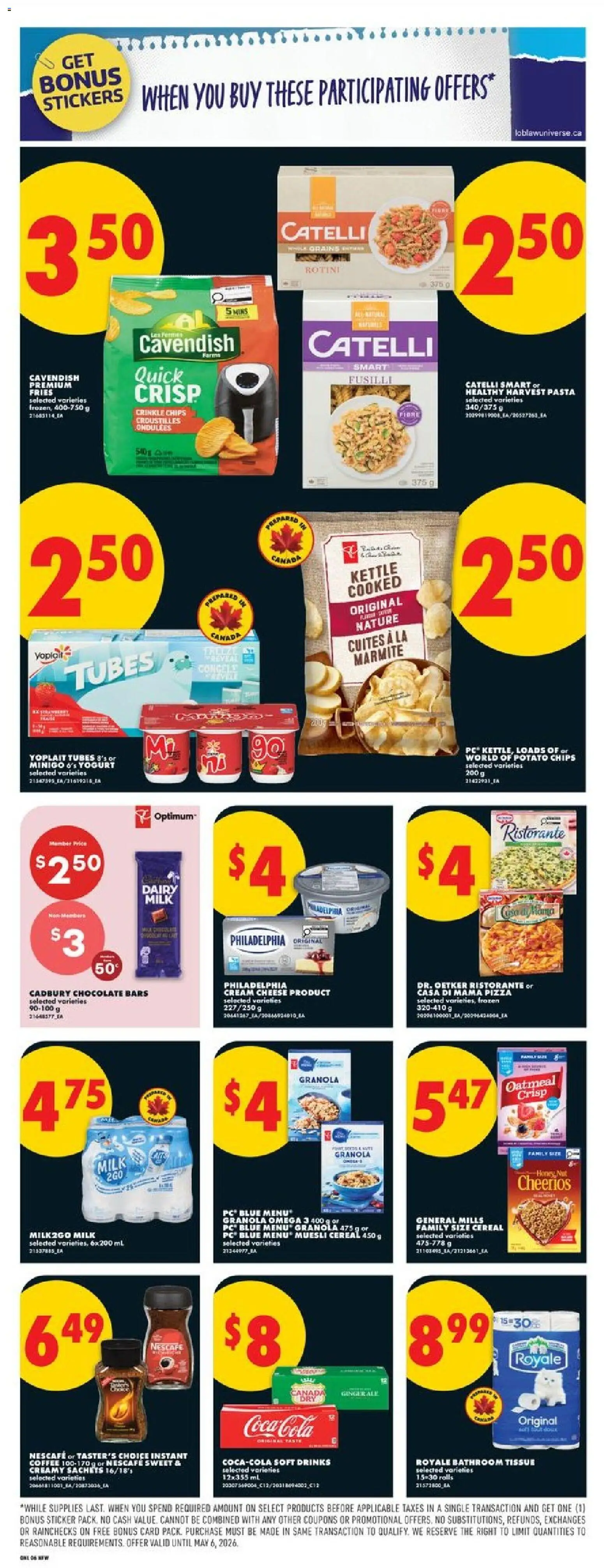No Frills flyer valid from 09.04.2026 | Page: 12 | Products: Pasta, Cream, Yogurt, Coffee