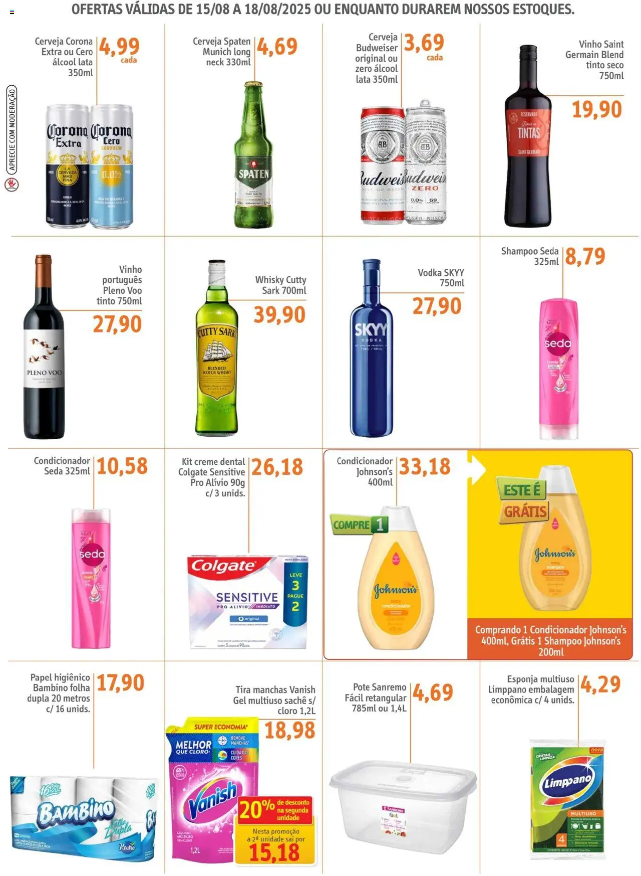 Sonda Folheto - válido de 15.08.2025 | Página: 3 | Produtos: Cloro, Condicionador, Creme, Vanish