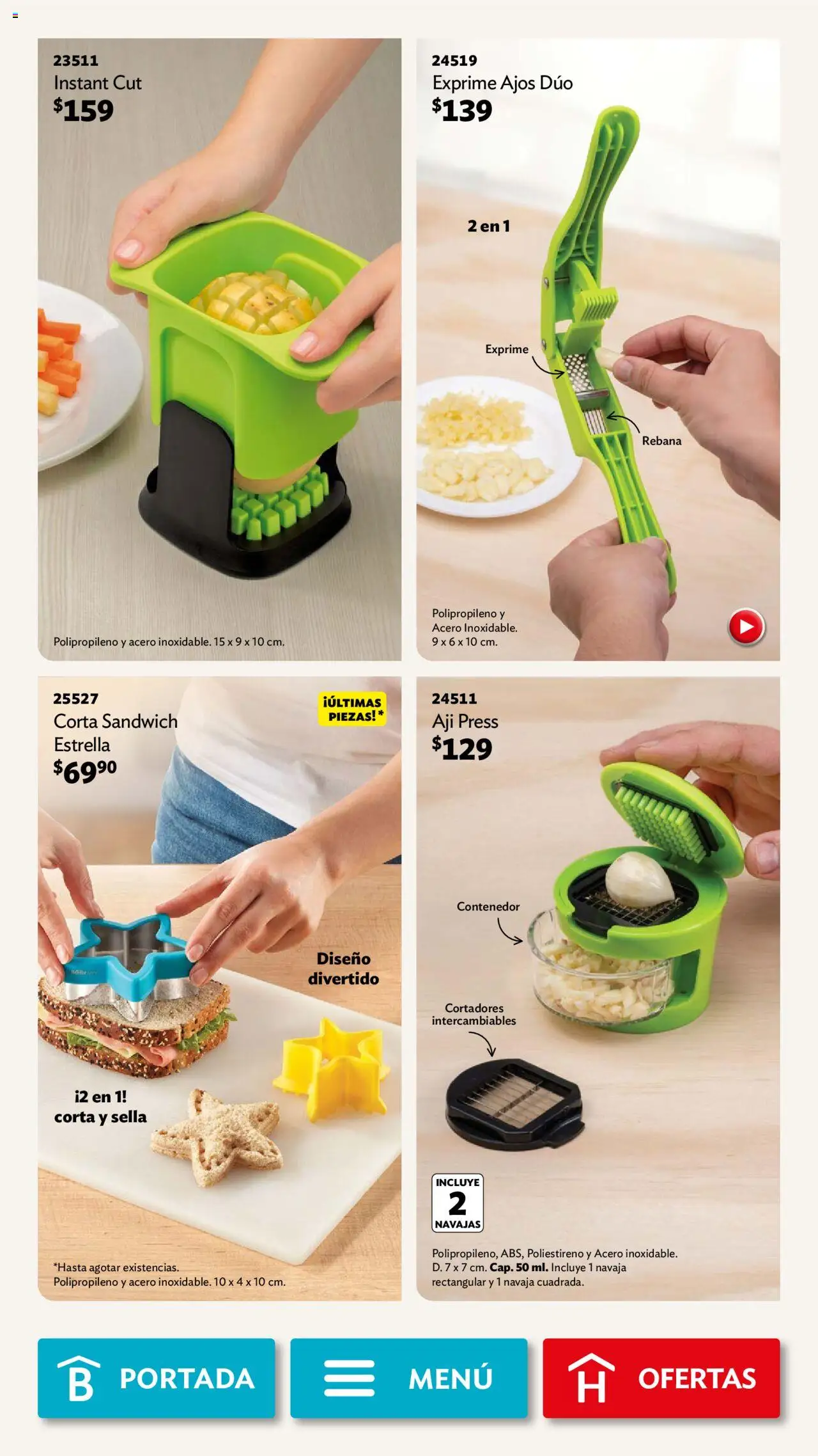 Nuevas ofertas de Betterware válidas en toda la República Mexicana desde el 29.09.2025. ¡Encuentra las mejores ofertas en Betterware - Campaña 10 2025! | Página: 45 | Productos: Navaja, Aji, Contenedor