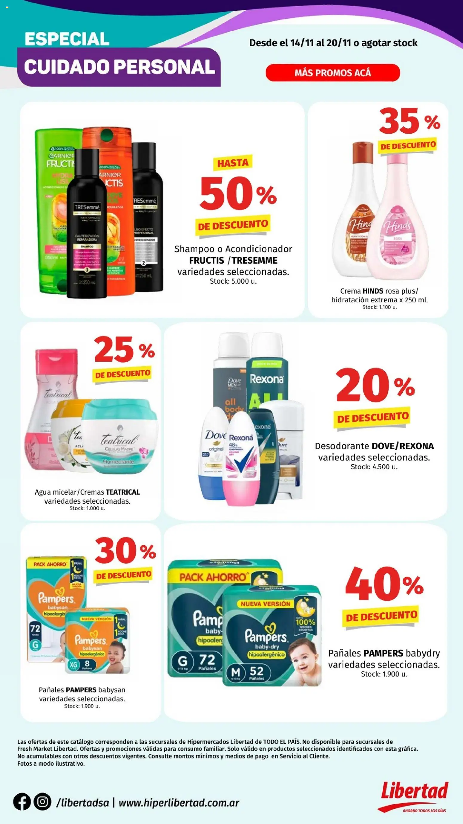 Hipermercado Libertad - Cuidado personal │ válido desde el 14.11.2025 | Página: 1 | Productos: Body, Shampoo, Agua, Crema