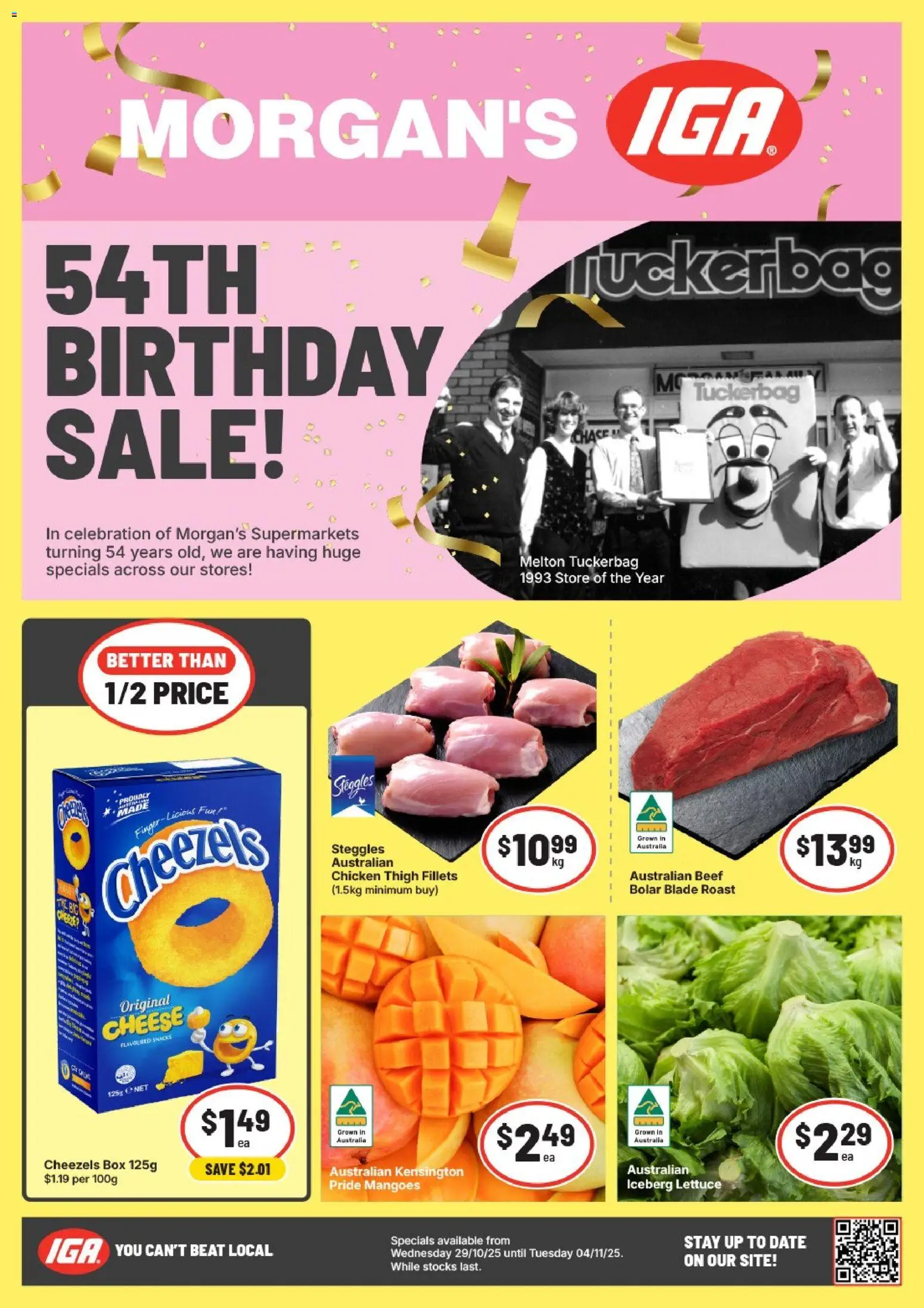 IGA catalogue - valid from 29.10.2025 | Page: 1 | Products: Box, Chicken, Lettuce, Beef