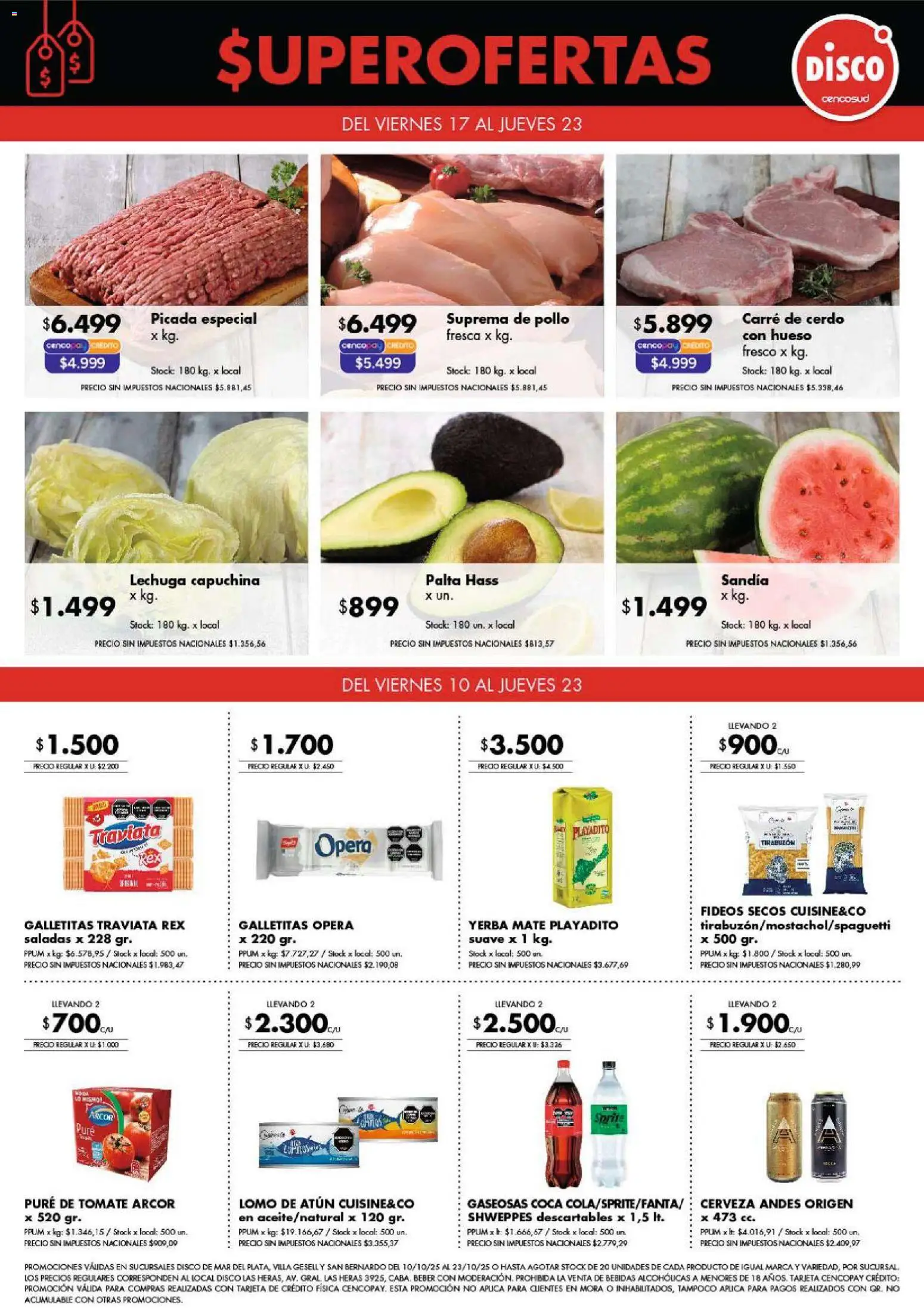 Disco - Especial Super Ofertas Costa Atlántica (Excluye Disco Pinamar │ válido desde el 17.10.2025 | Página: 1 | Productos: Mate, Galletitas, Yerba, Cerveza