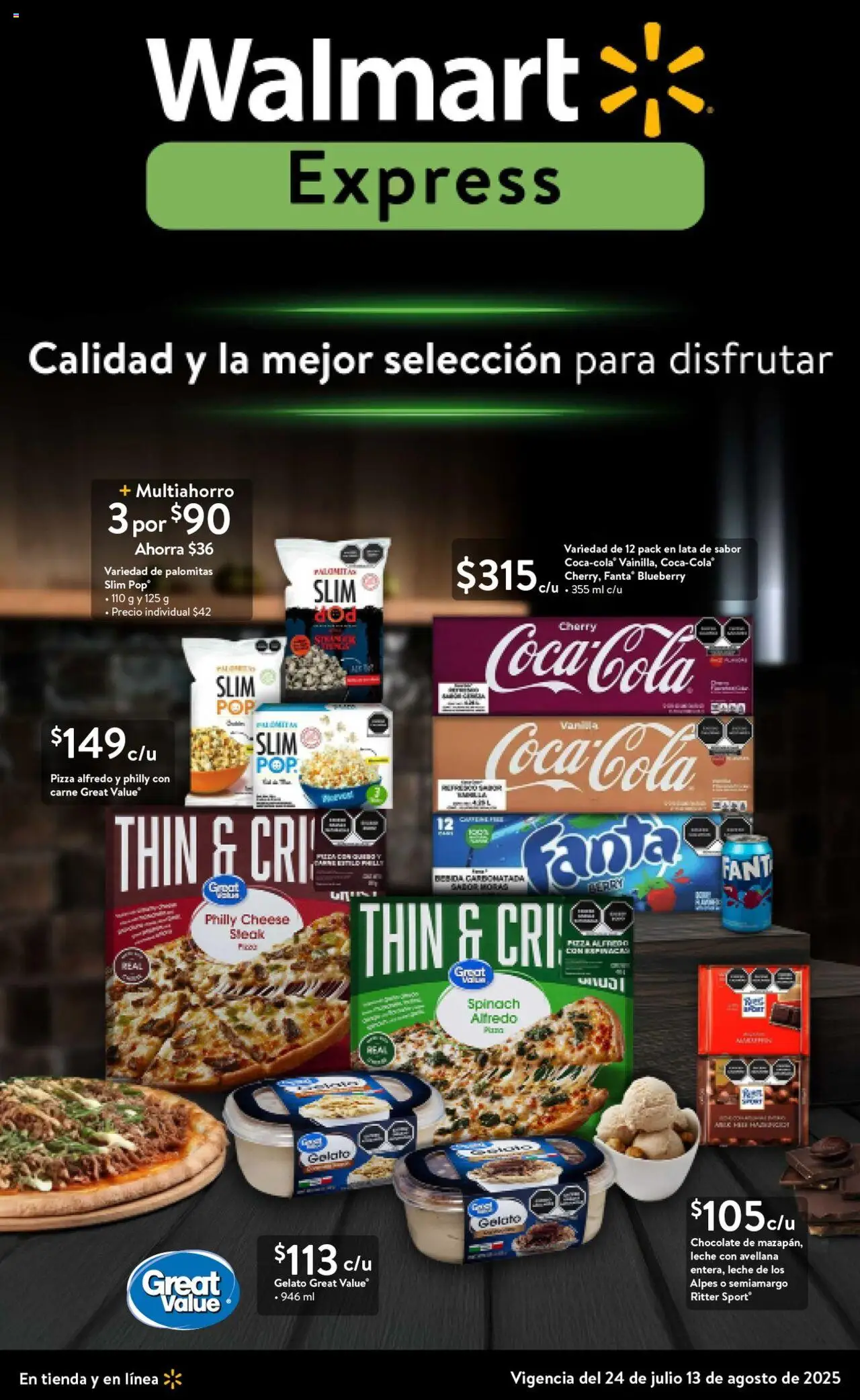 Nuevas ofertas de Walmart Express válidas en toda la República Mexicana desde el 24.07.2025. ¡Encuentra las mejores ofertas en Walmart Express folleto! | Página: 1 | Productos: Leche, Chocolate, Pizza