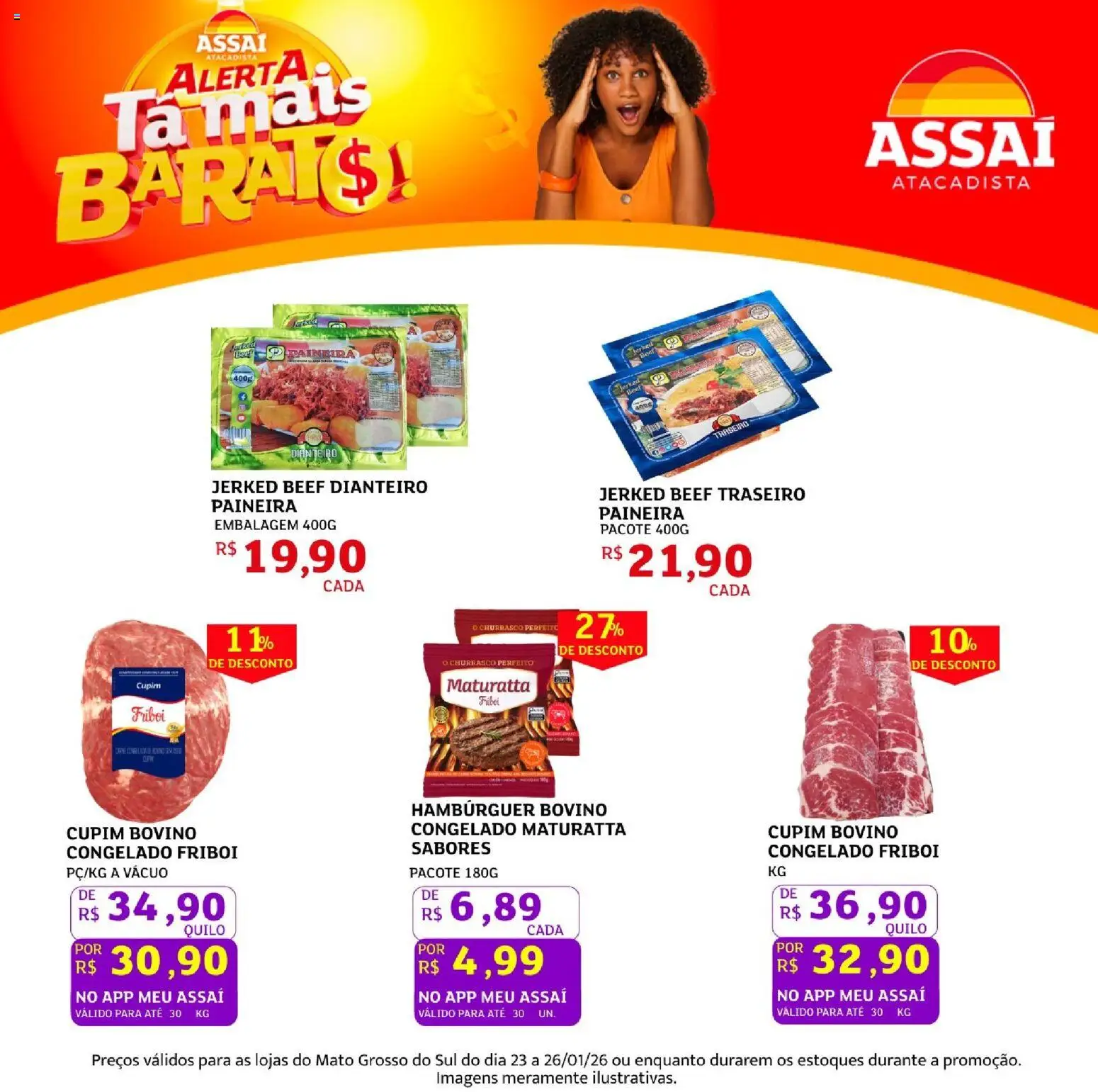 Assaí Atacadista Folheto - válido de 23.01.2026 | Página: 1 | Produtos: Hambúrguer