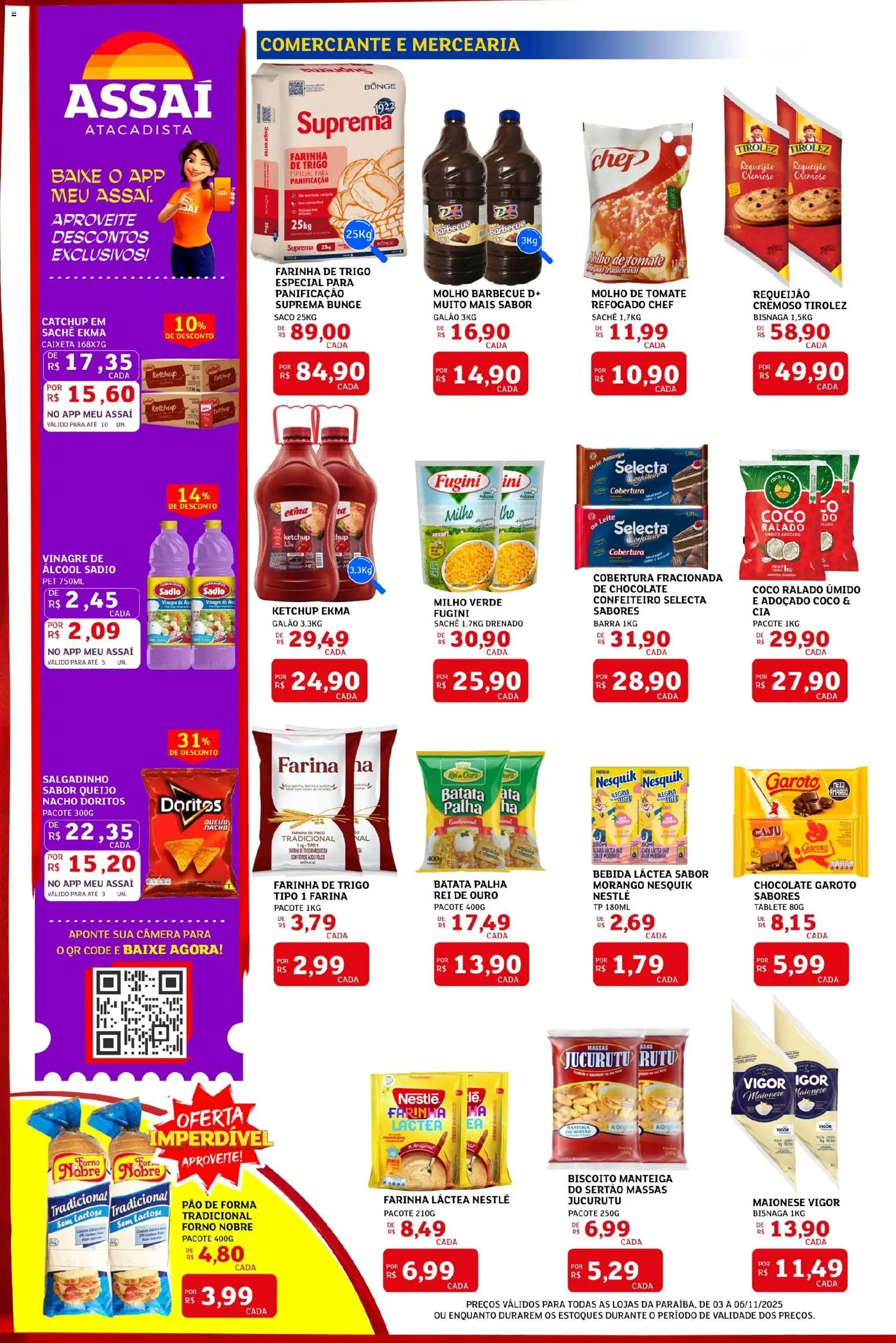 Assaí Atacadista Folheto - válido de 03.11.2025 | Página: 2 | Produtos: Biscoito, Ketchup, Batata palha, Câmera
