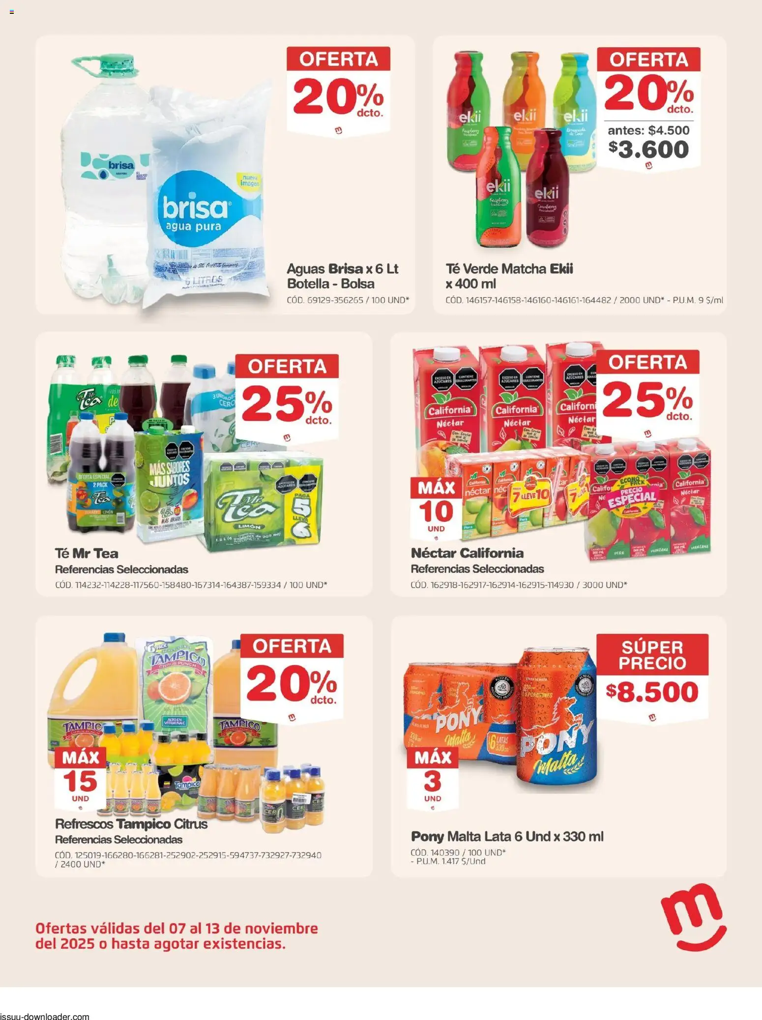Makro revista - valida desde el 07.11.2025 | Página: 13 | Productos: Bolsa, Botella, Limón, Durazno