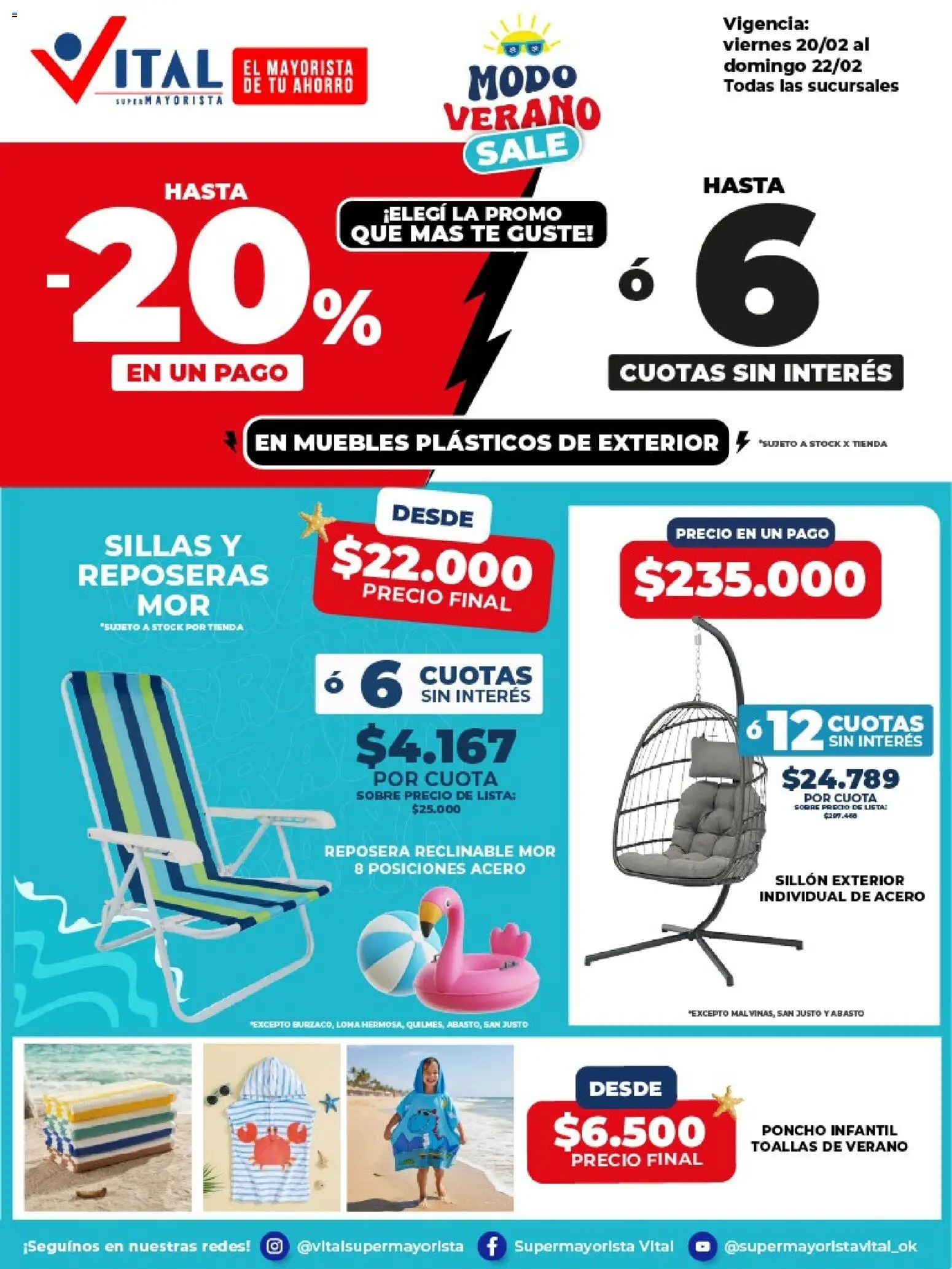 Vital - Ofertas modo verano │ válido desde el 20.02.2026 | Página: 5 | Productos: Reposera, Sobre, Sillón, Té