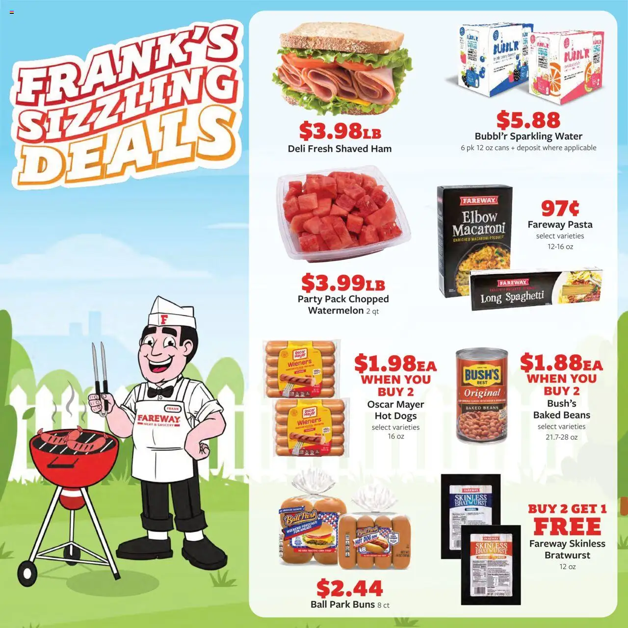 Fareway Weekly Ad - valid from 11.08.2025 | Page: 11 | Products: Ham, Water, Watermelon, Hot Dogs