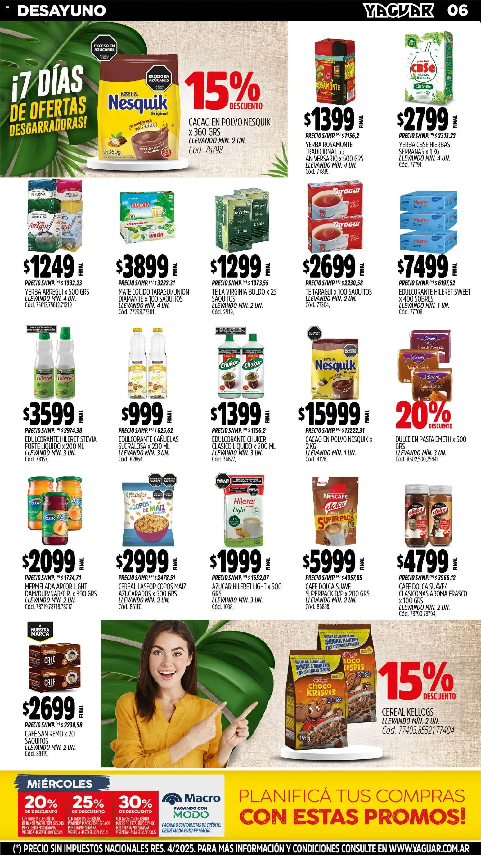 Yaguar - Mendoza │ válido desde el 10.11.2025 | Página: 6 | Productos: Polvo, Maiz, Leche, Mermelada