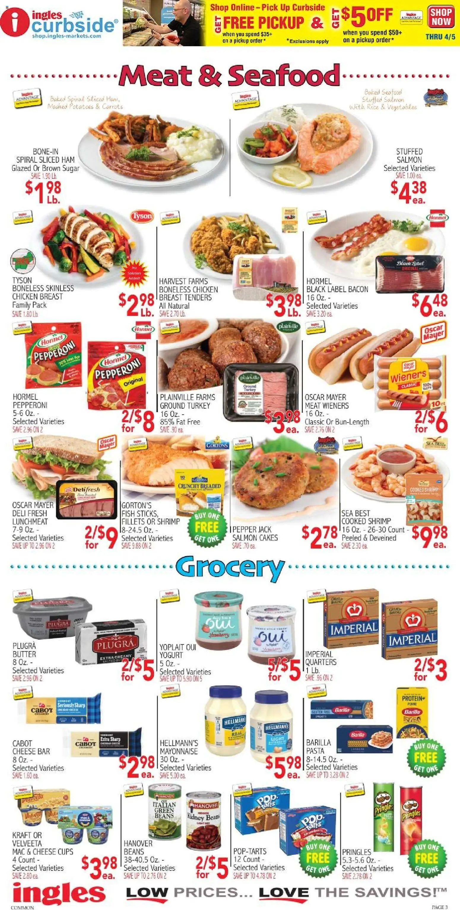 Ingles Weekly Ad - valid from 25.03.2026 | Page: 3 | Products: Cheese, Ham, Pasta, Potatoes