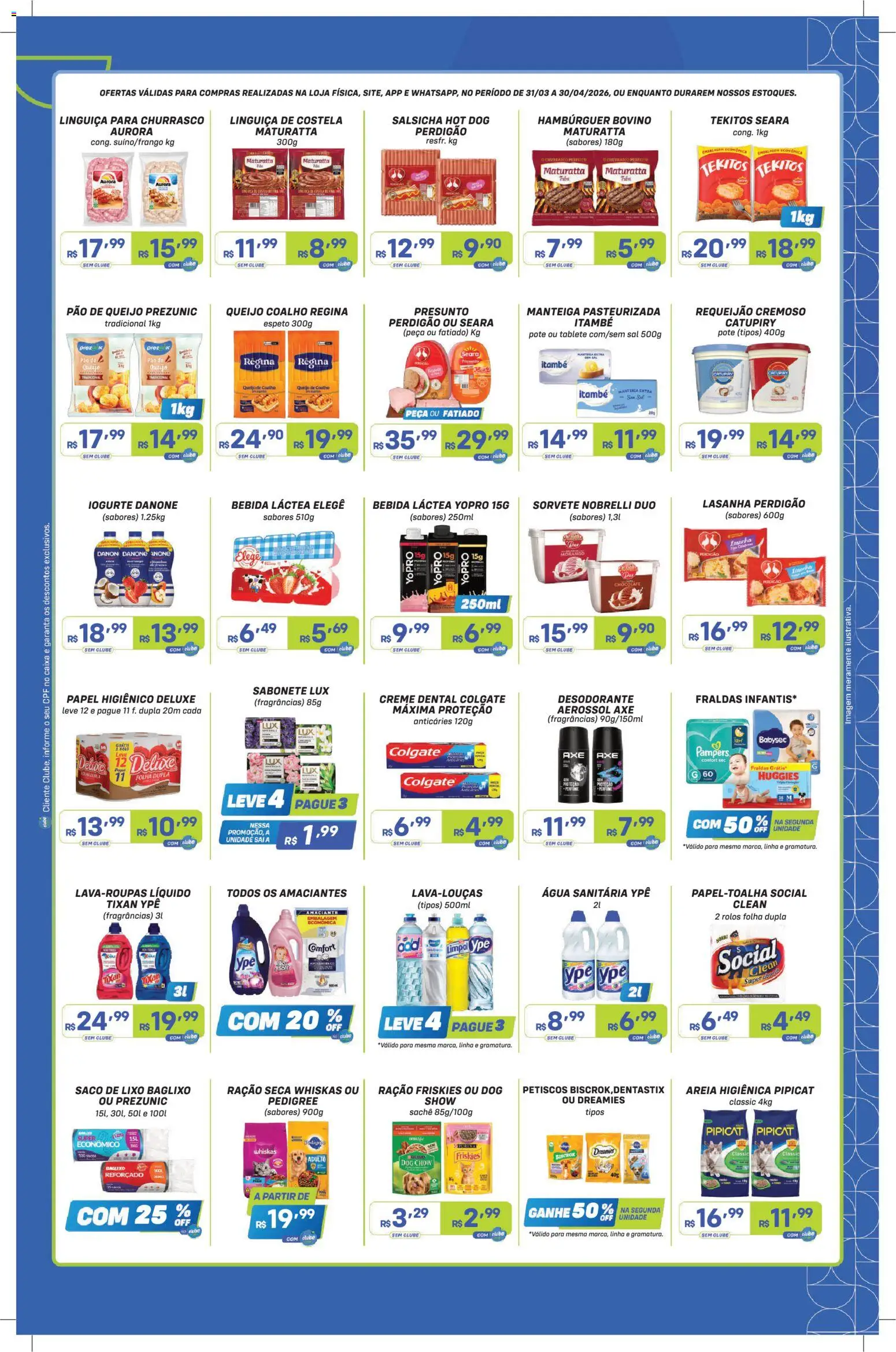 Prezunic Folheto - válido de 31.03.2026 | Página: 4 | Produtos: Areia, Queijo coalho, Creme dental, Requeijão