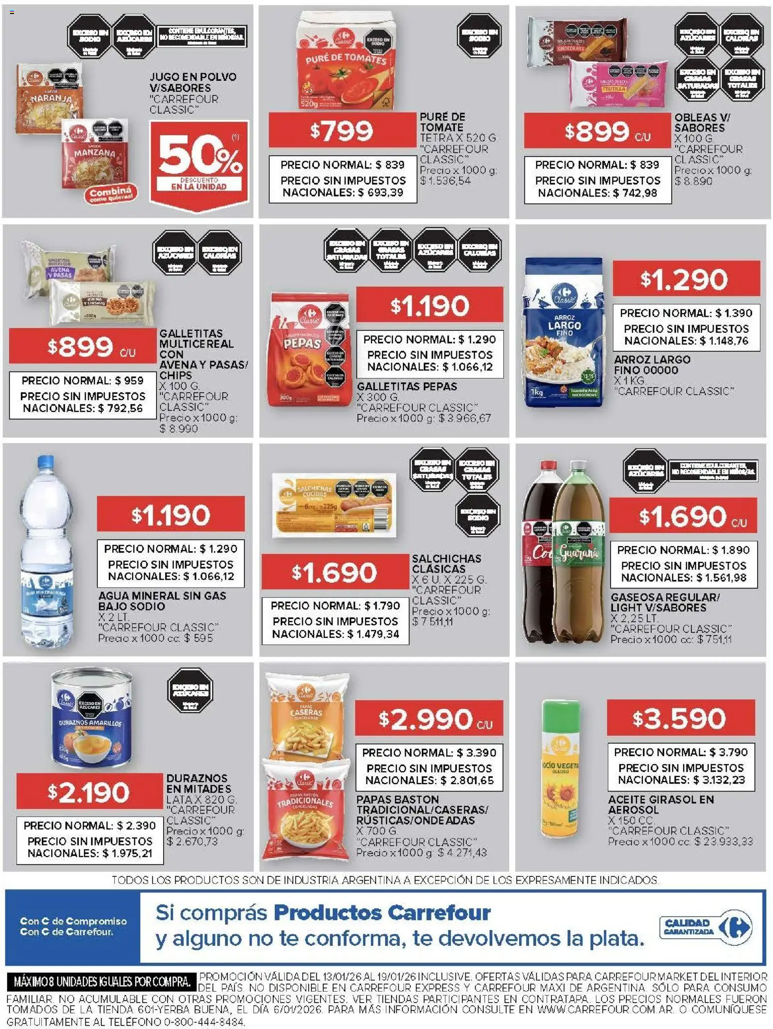 Carrefour Market catálogo │ válido desde el 13.01.2026 | Página: 13 | Productos: Teléfono, Aceite, Gaseosa, Tomates