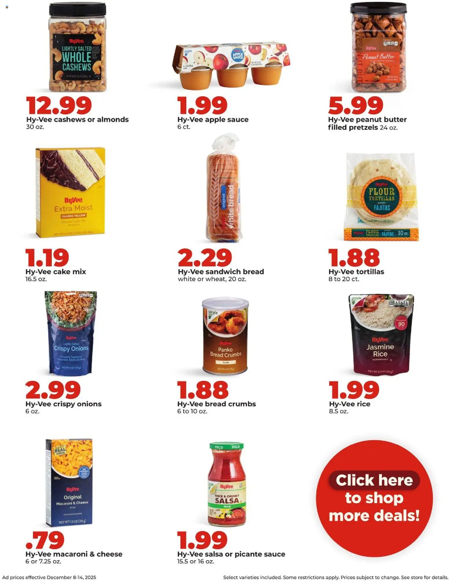 HyVee Weekly Ad - valid from 08.12.2025 | Page: 22 | Products: Cheese, Bread, Rice, Sauce