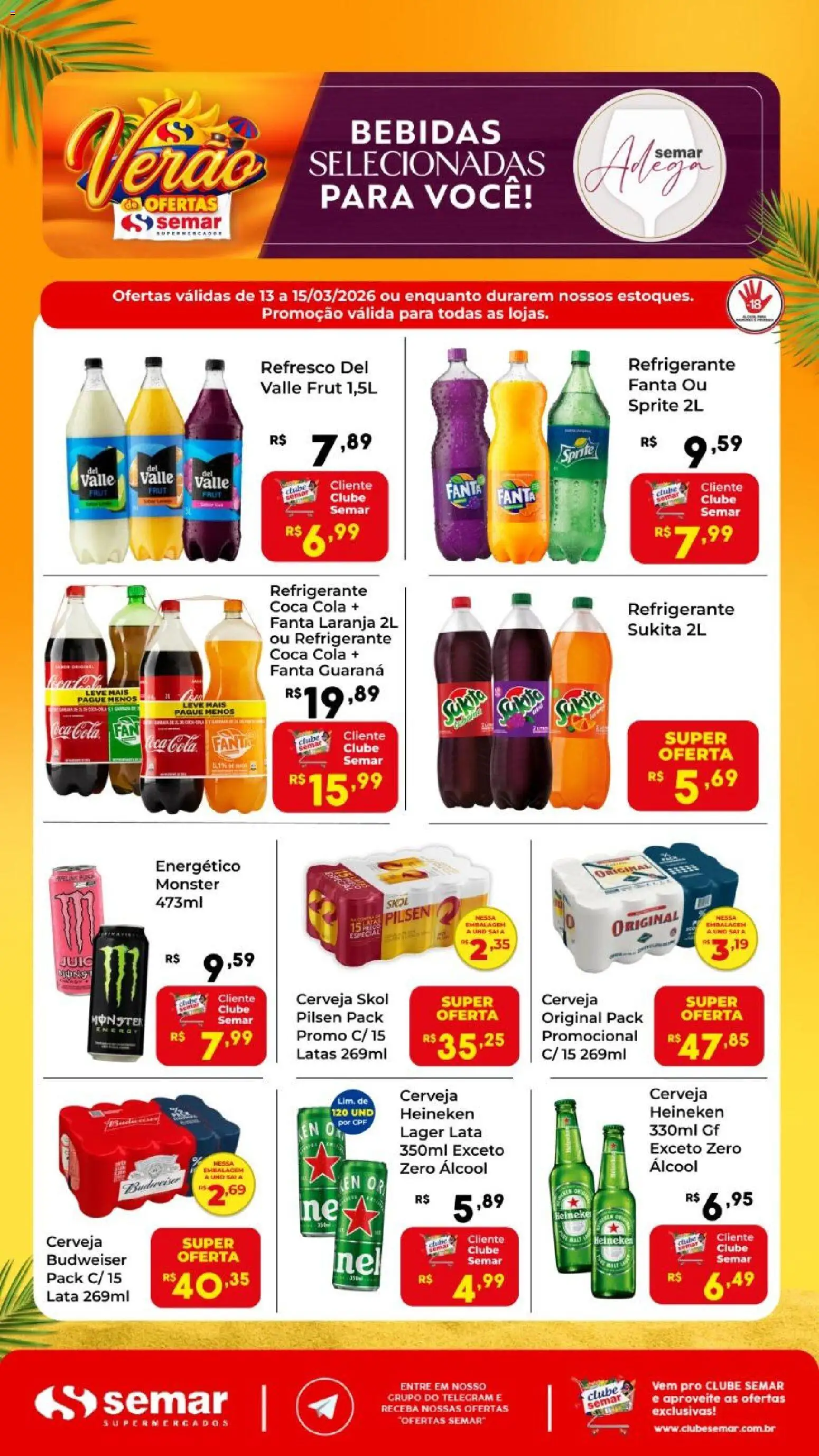 Semar Supermercado Folheto - válido de 13.03.2026 | Página: 2 | Produtos: Cola, Cerveja, Heineken, Refrigerante